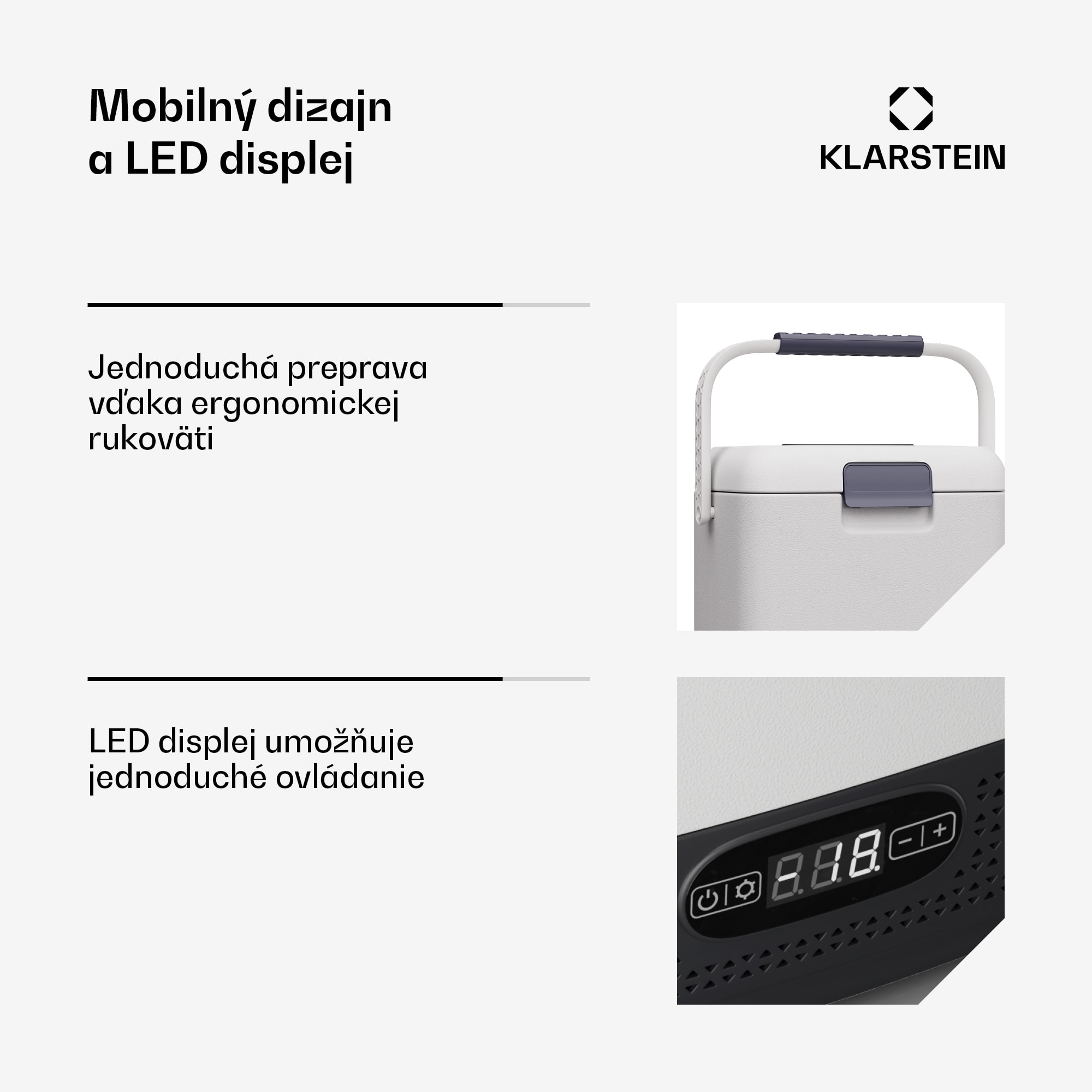 Klarstein SwiftFrost 12L chladiaci box, 12V-24V/230V, do -20 °C, kompresor, 2 úrovne výkonu, LED displej – Obrázok 3