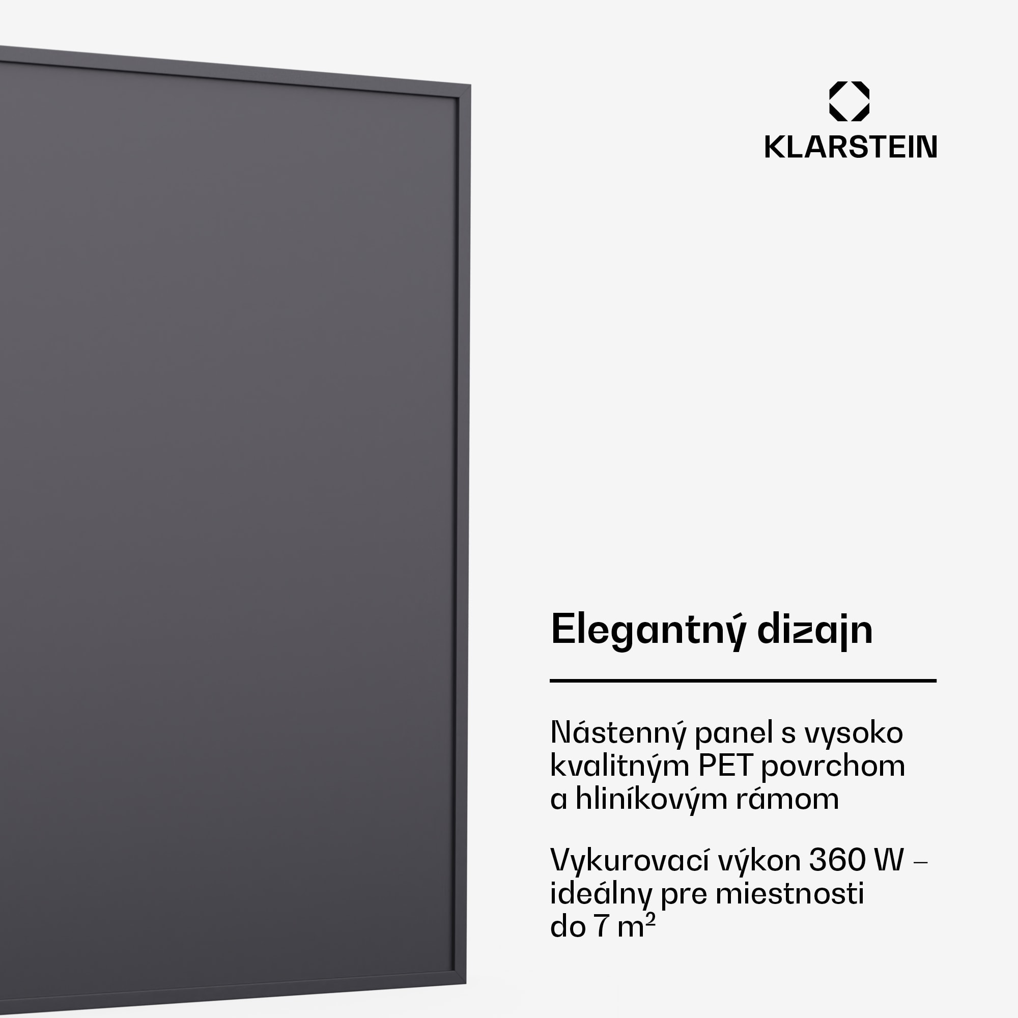 Klarstein Inteligentný infračervený ohrievač Wonderwall, 60x60cm, Aplikácia, 360W, Týždenný časovač, IP24 – Obrázok 2