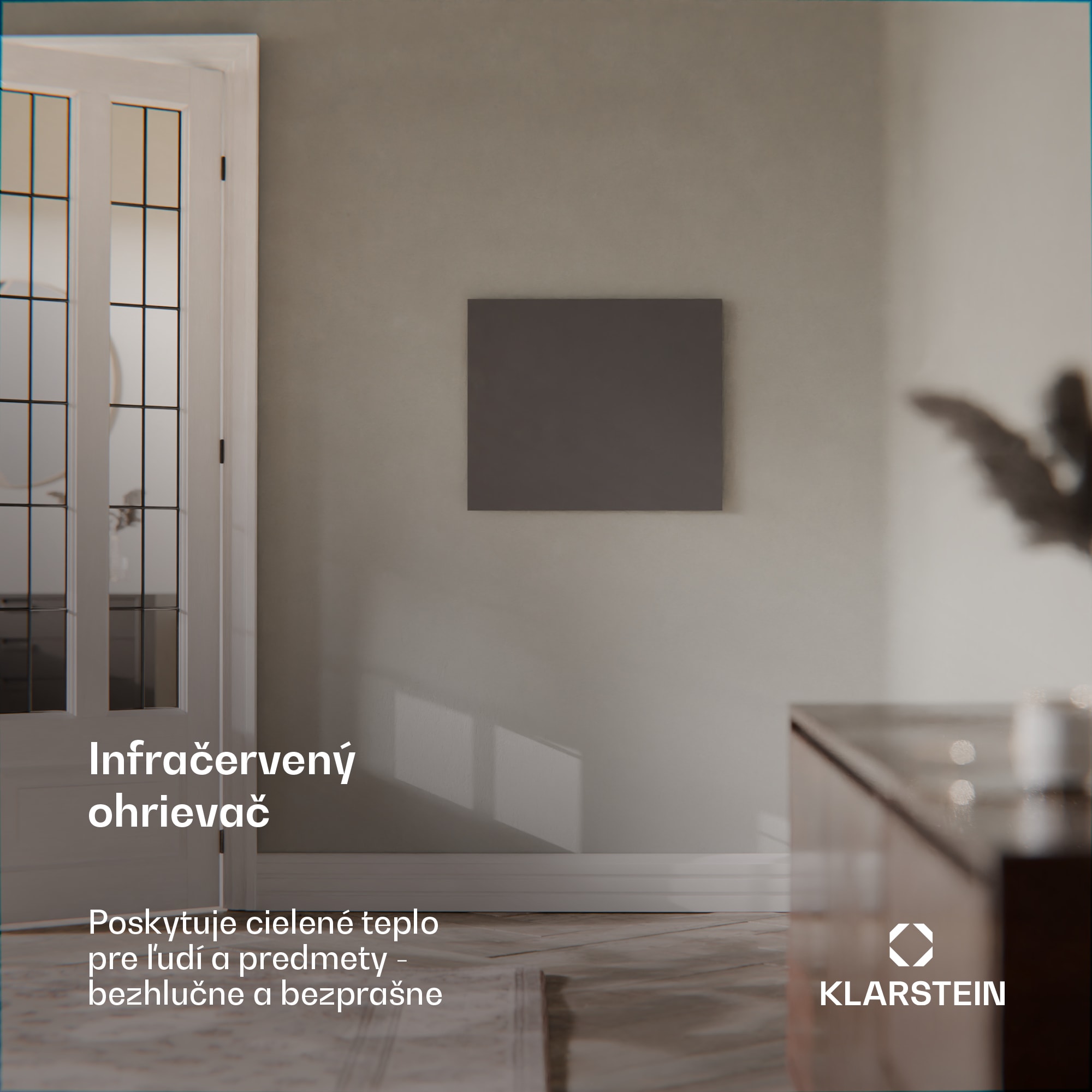 Klarstein Inteligentný infračervený ohrievač Wonderwall, 60x60cm, Aplikácia, 360W, Týždenný časovač, IP24 – Obrázok 3