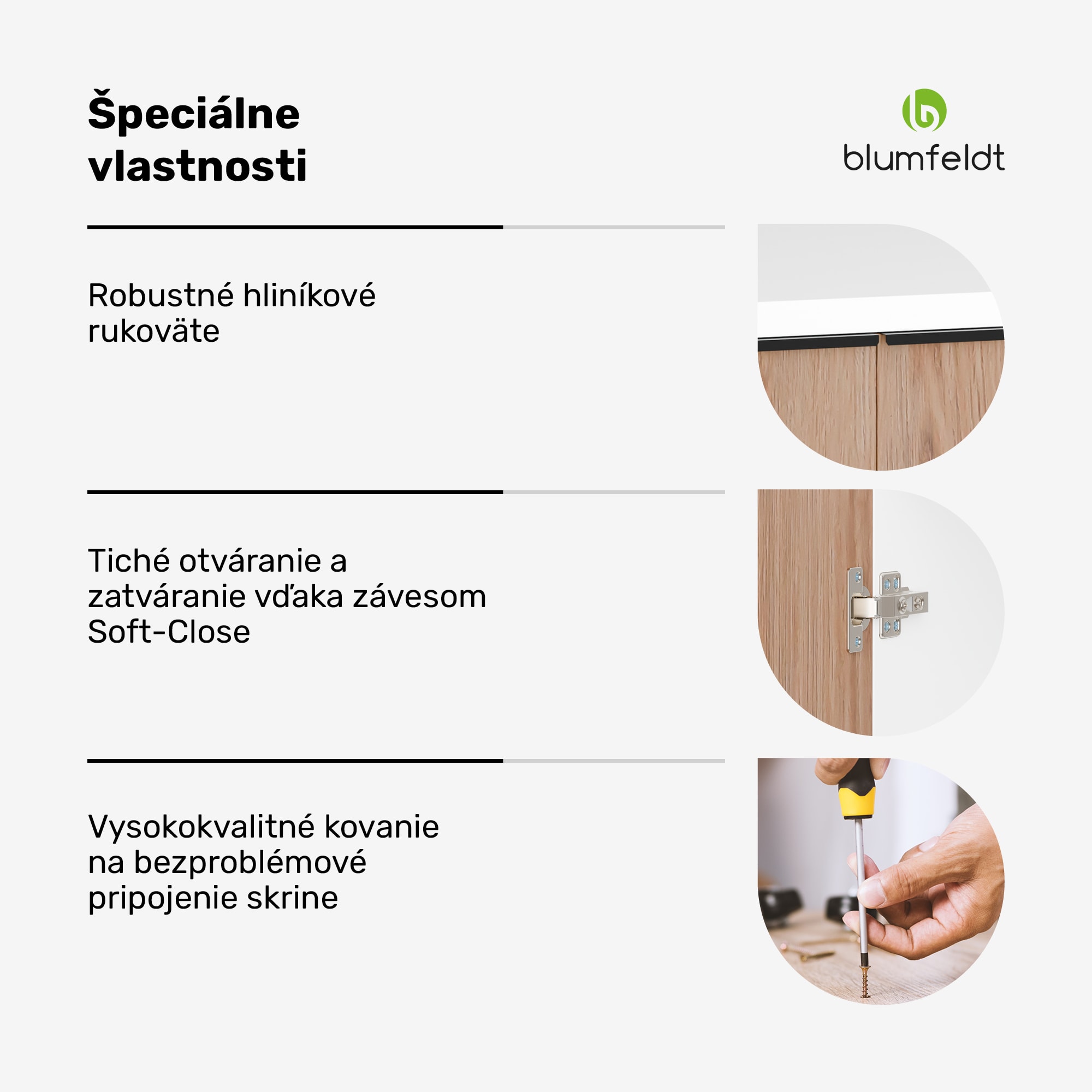 Blumfeldt WoodVista skrinka na digestor, Robustná, Plynové vzpery, Jednoduché čistenie – Obrázok 4