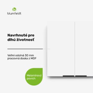 Blumfeldt WoodVista vysoká skrinka, Soft-Close, hliníkové rukoväte, udržateľné materiály