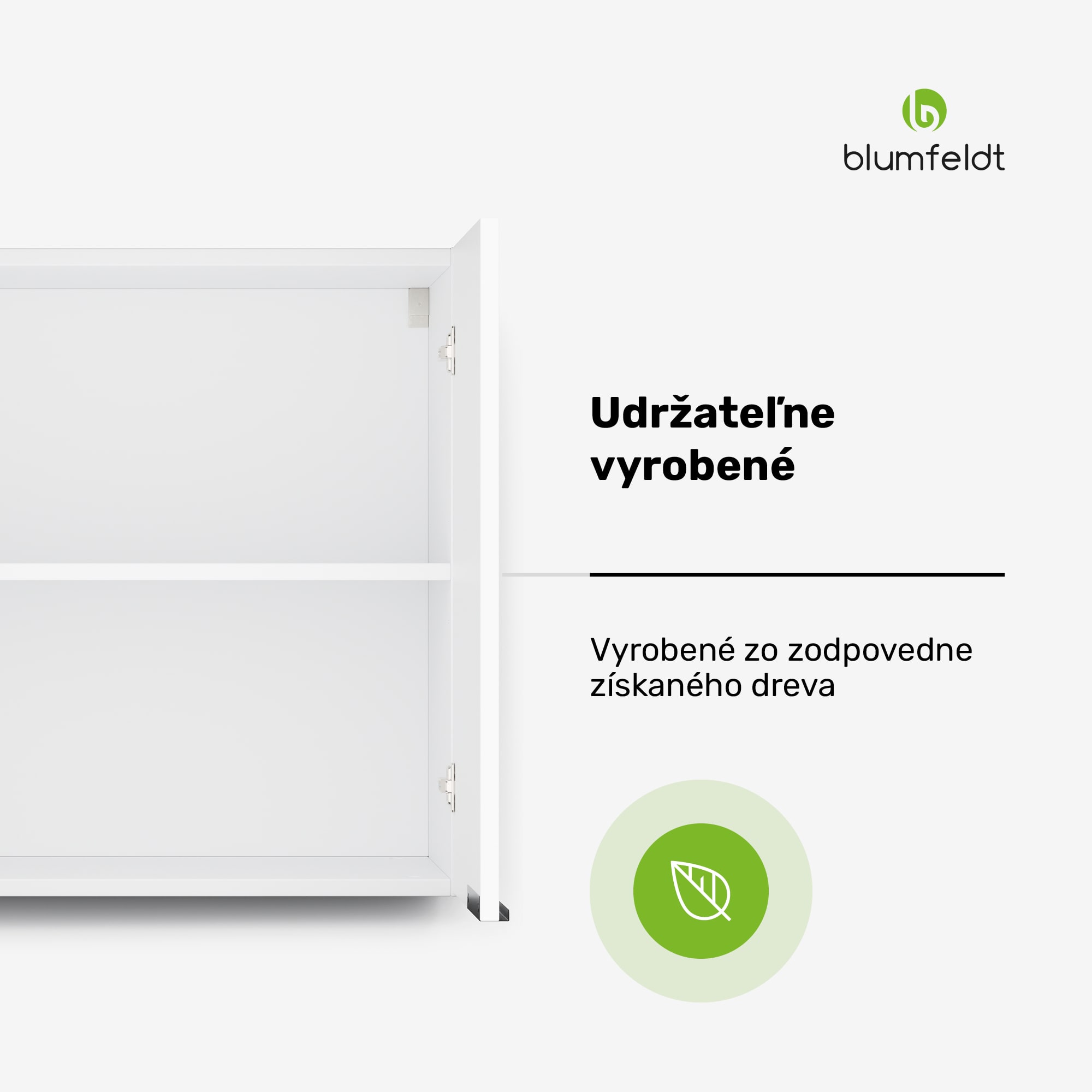 Blumfeldt WoodVista vysoká skrinka, Soft-Close, hliníkové rukoväte, udržateľné materiály – Obrázok 2