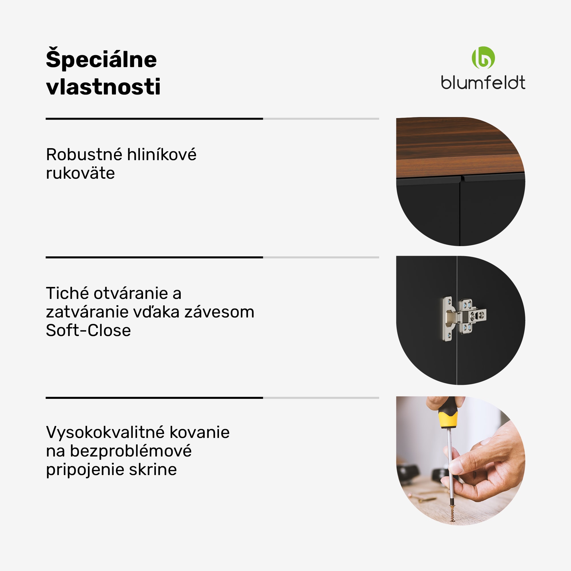 Blumfeldt WoodVista vysoká skrinka, Soft-Close, hliníkové rukoväte, udržateľné materiály – Obrázok 4