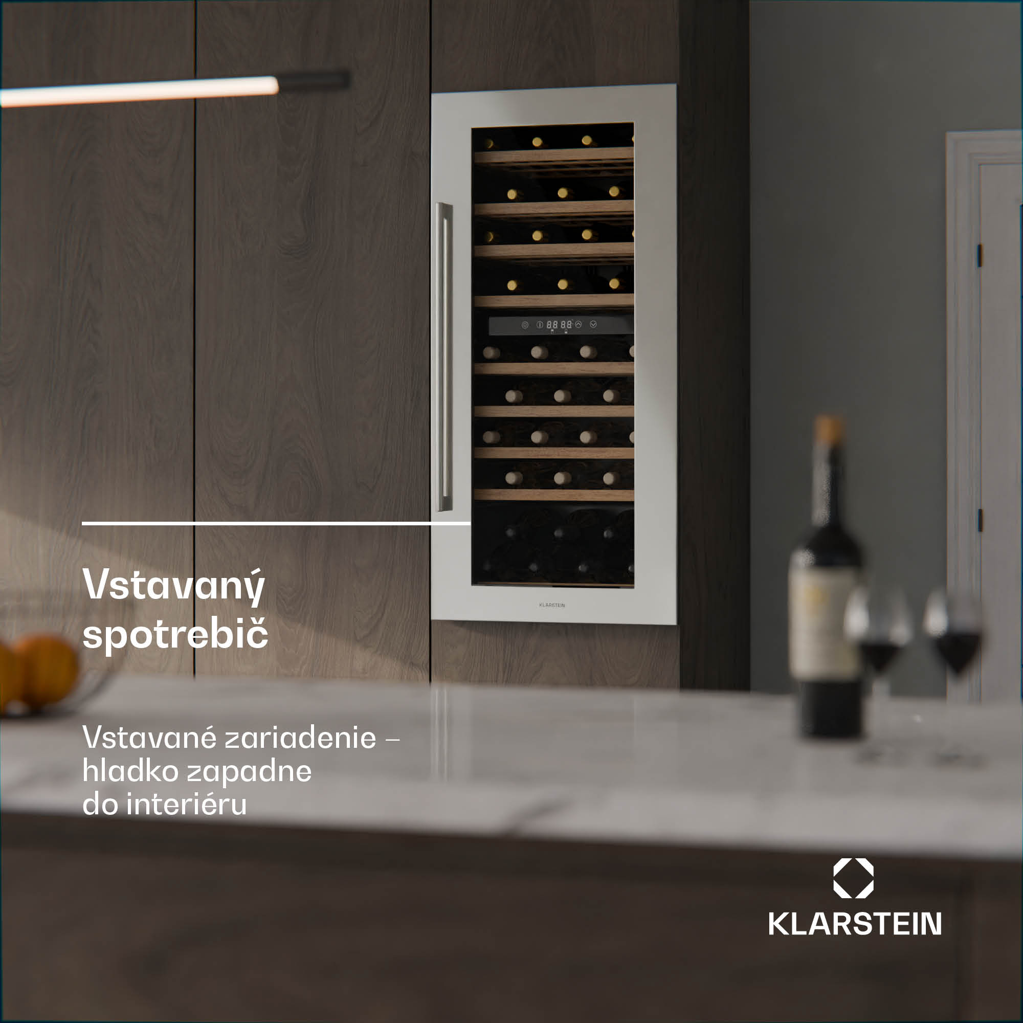 Klarstein Vinsider Duo chladnička na víno, 79 fliaš, 2 chladiace zóny, UV ochrana, 9 políc, Dotykové ovládanie – Obrázok 2