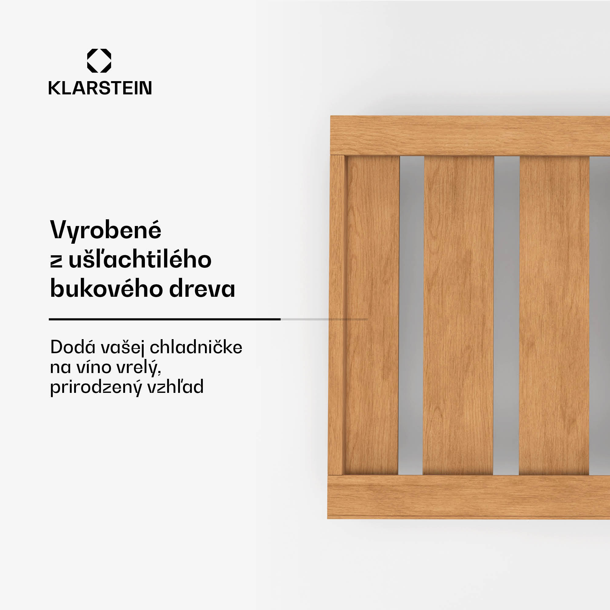 Klarstein Stojan na poháre na víno, bukové drevo, pre Vinsider 79 Duo, veľkorysý úložný priestor, ľahko sa čistí – Obrázok 3