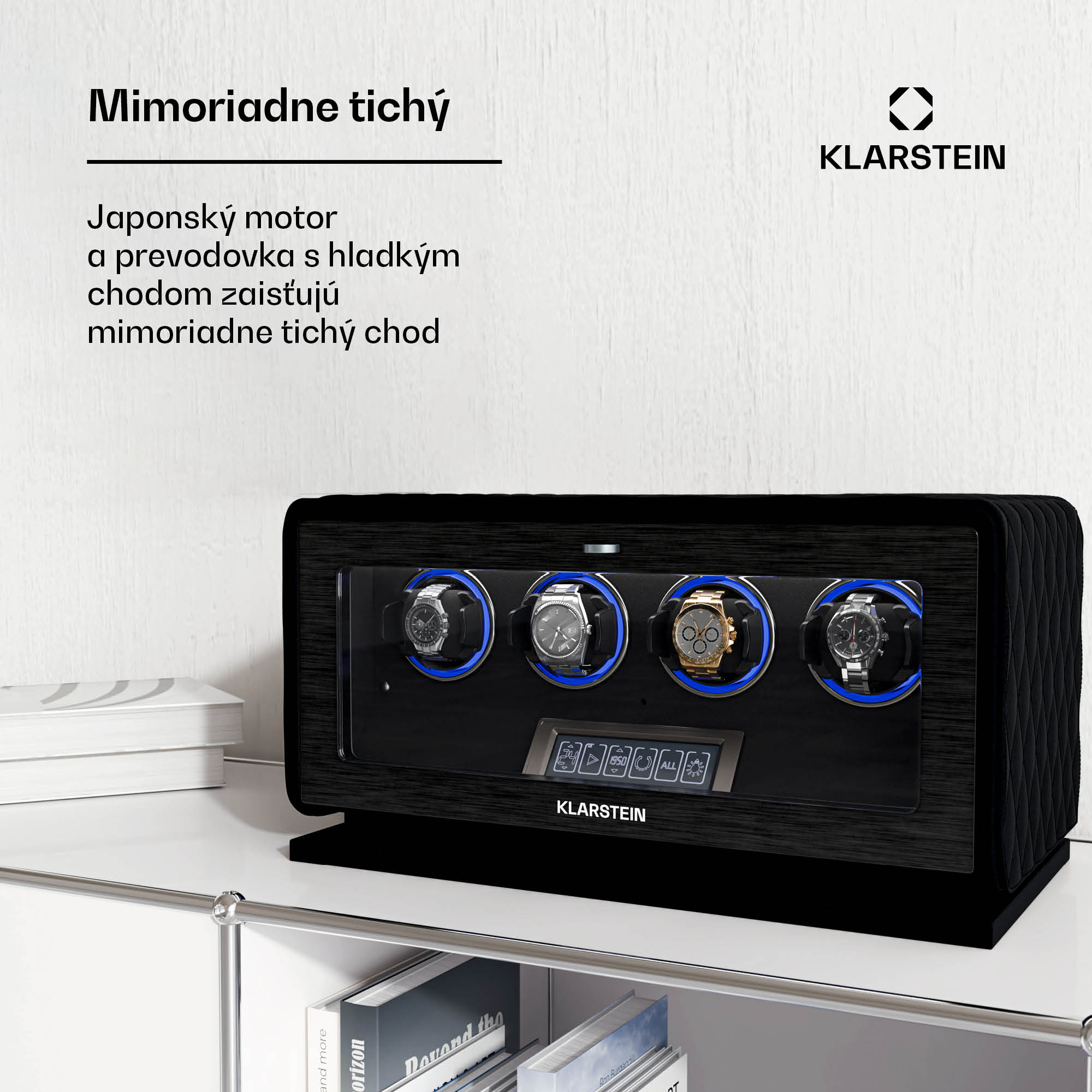Klarstein LuminousTime naťahovač hodiniek, 4 hodinky, mnoho nastavení, LED, 10 dB – Obrázok 3