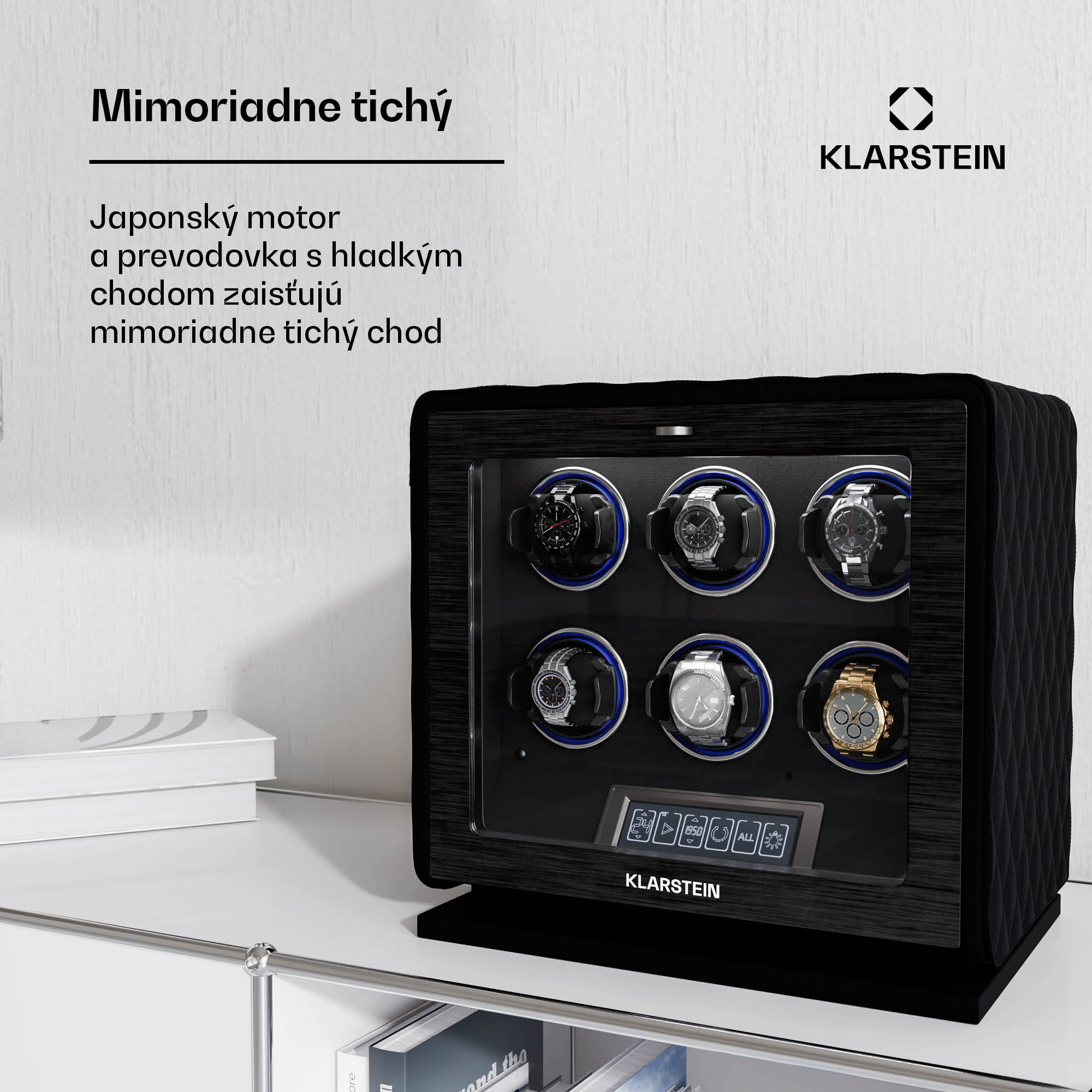 Klarstein LuminousTime naťahovač hodiniek, 6 hodiniek, mnoho nastavení, LED, 10 dB – Obrázok 3