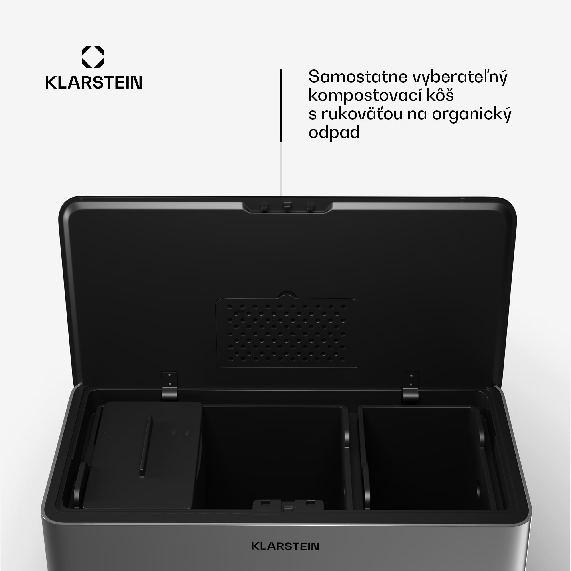 Klarstein Yuma odpadkový kôš 40 l vrátane kompostéra so stojanmi a filtrom pachov – Obrázok 3