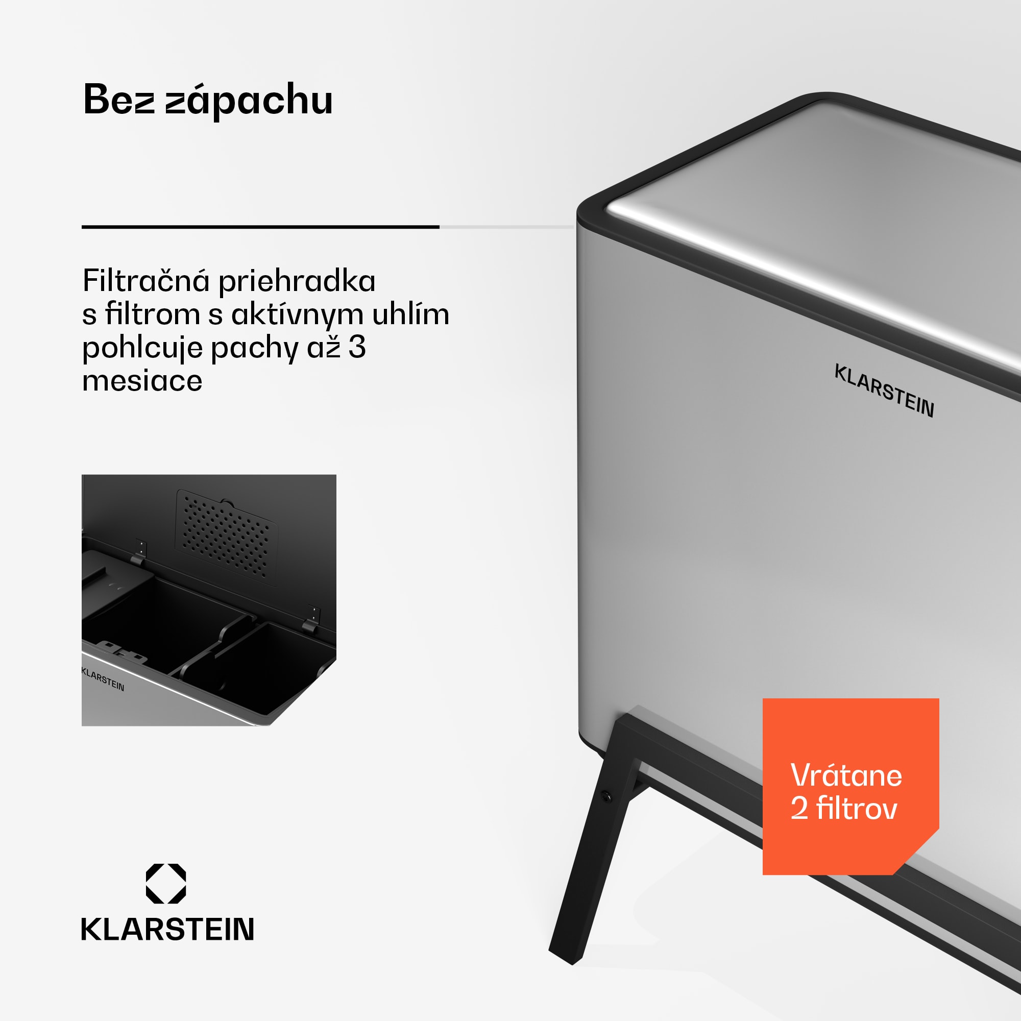 Klarstein Yuma odpadkový kôš 40 l vrátane kompostéra so stojanmi a filtrom pachov – Obrázok 4