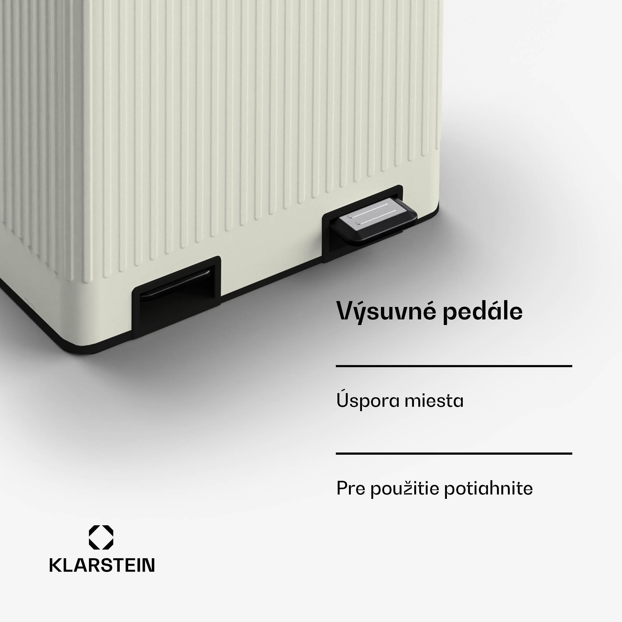 Klarstein Grama 40, pedálový kôš, 40 l / 2x20 l, bez zápachu, PP plast, retro – Obrázok 3