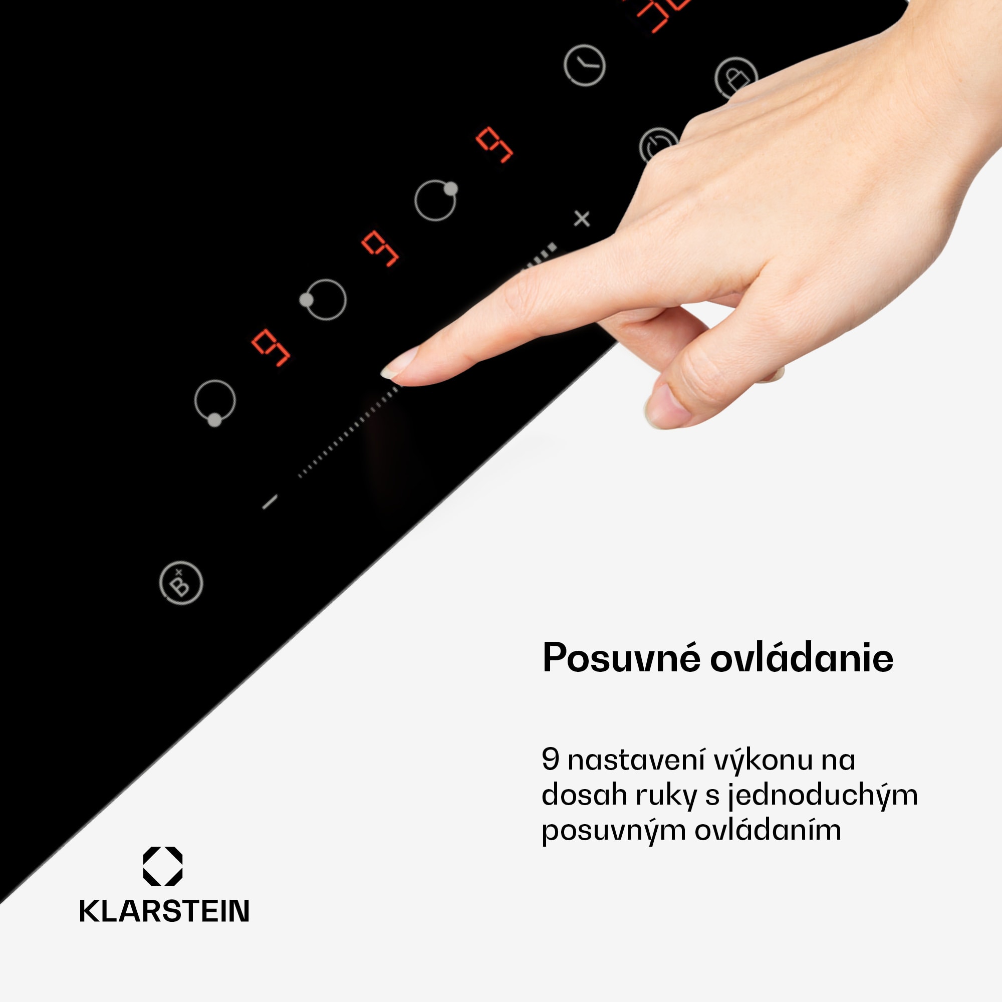 Klarstein Delicatessa Indukčná varná doska, 45 cm, 6600 W, 3 varné platne, Slider-Control, Boost – Obrázok 3