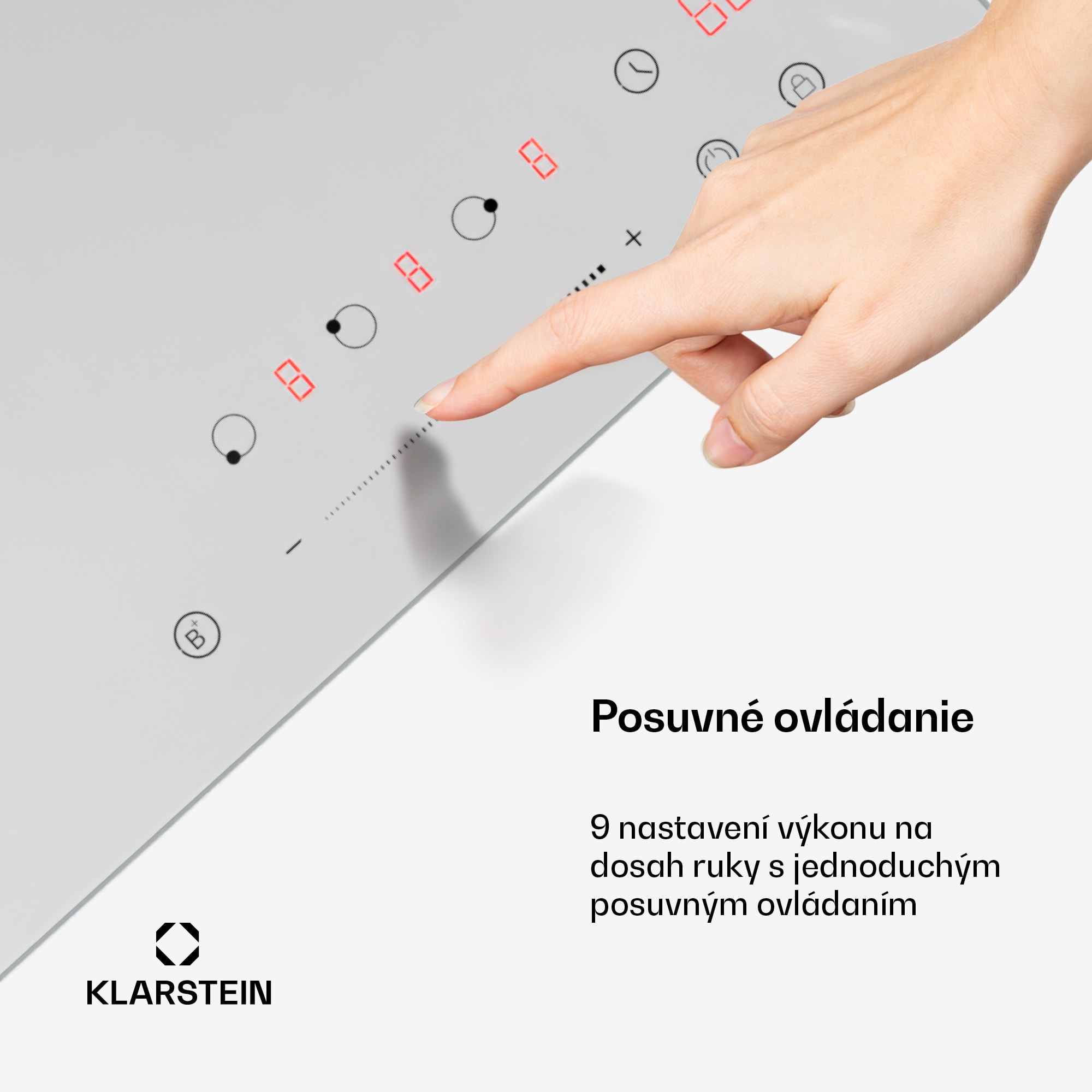 Klarstein Delicatessa Indukčná varná doska, 45 cm, 6600 W, 3 varné platne, Slider-Control, Boost – Obrázok 3