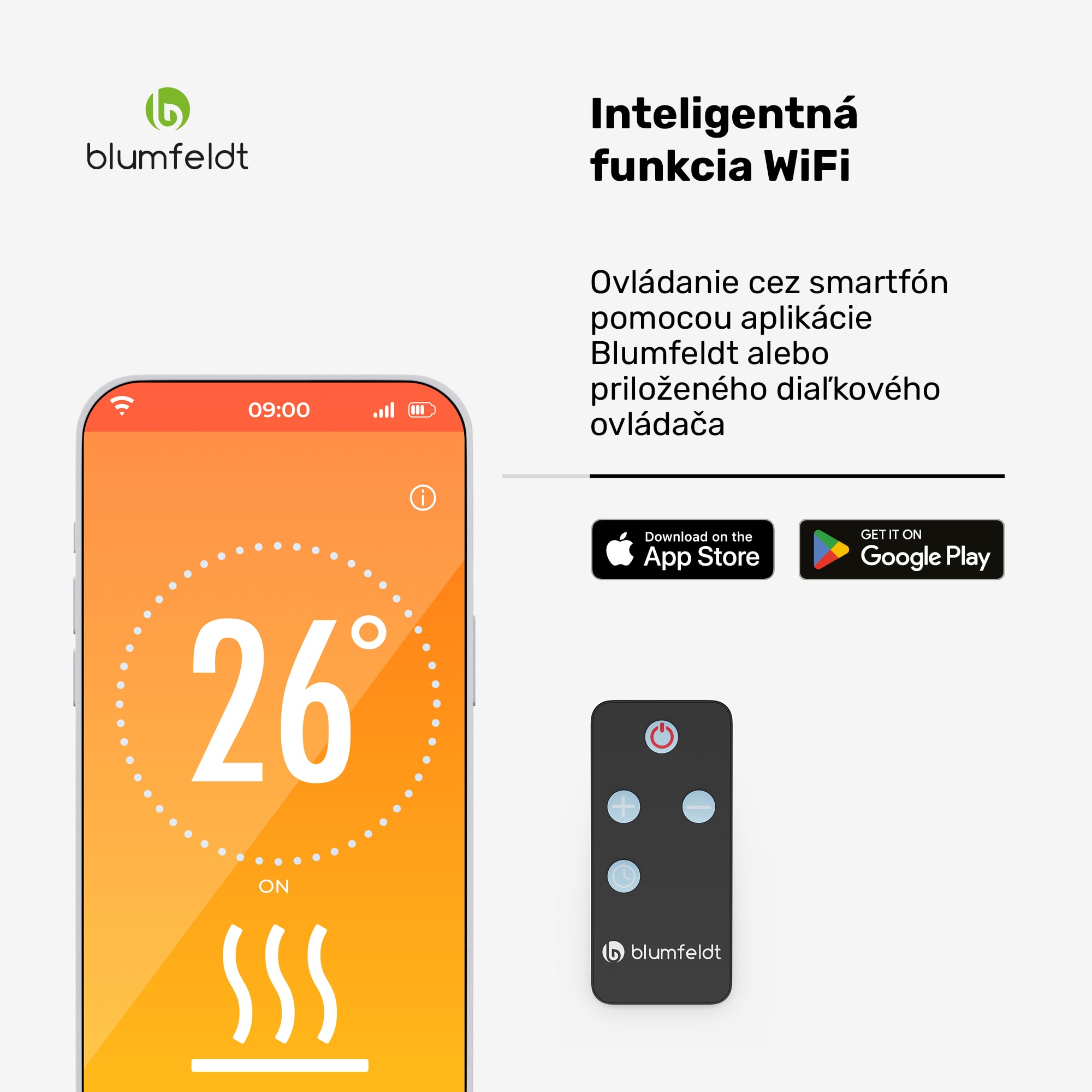 Blumfeldt Gold Bar Slim 2000 W sálavý ohrievač, 9 úrovní, funkcia WiFi, dotykové ovládanie, diaľkový ovládač, IP 65 – Obrázok 3