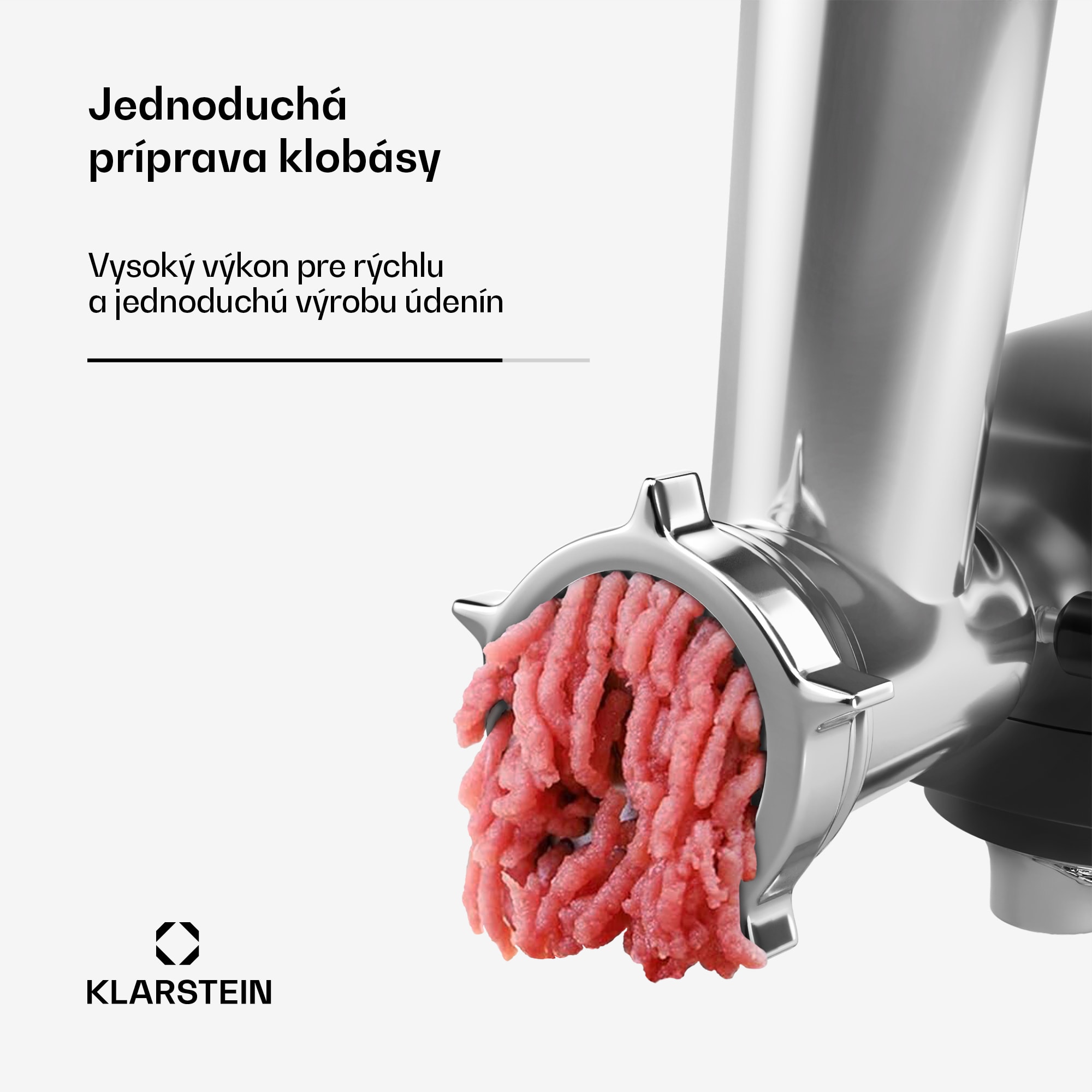 Klarstein Nástavec na mletie mäsa Chiara, príslušenstvo pre kuchynský robot Chiara, 4 nože, nehrdzavejúca oceľ, 3 disky – Obrázok 4