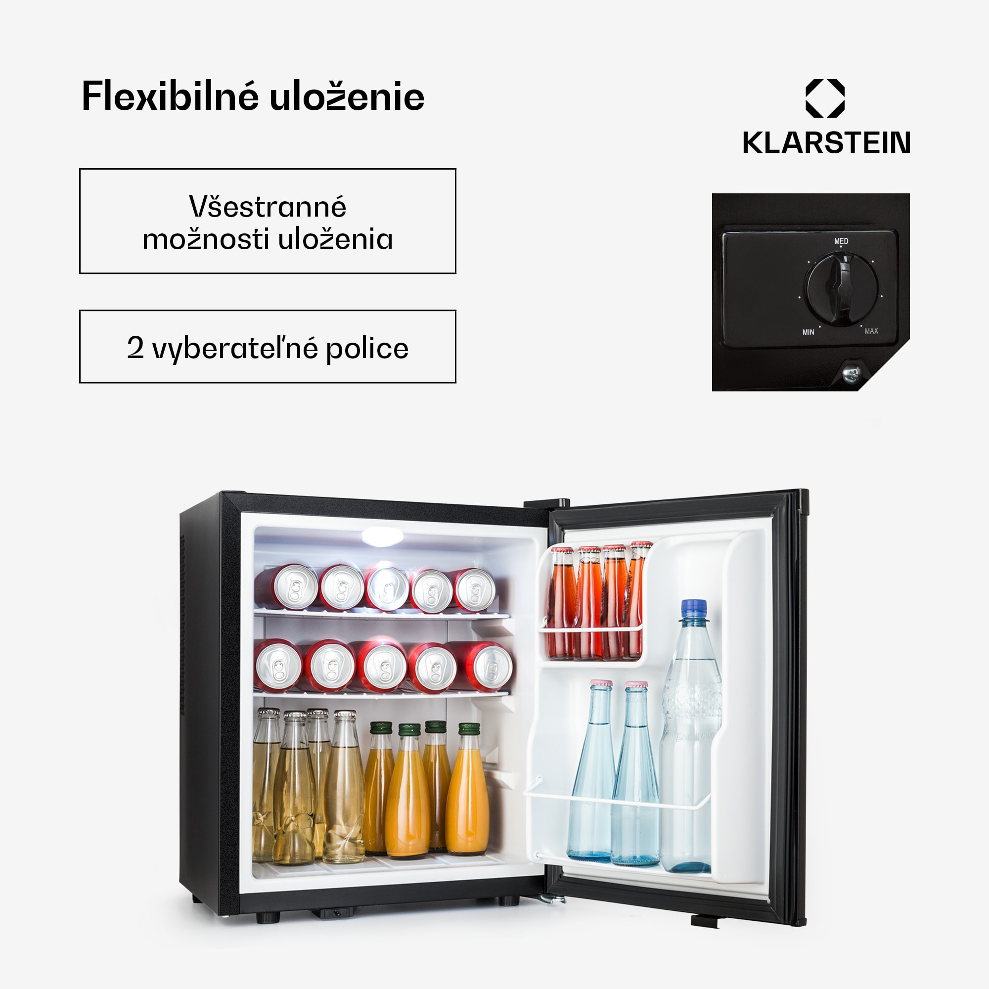 Klarstein Happy Hour 38, mini chladnička, minibar, chladnička na nápoje, 38 l, 26 dB – Obrázok 4