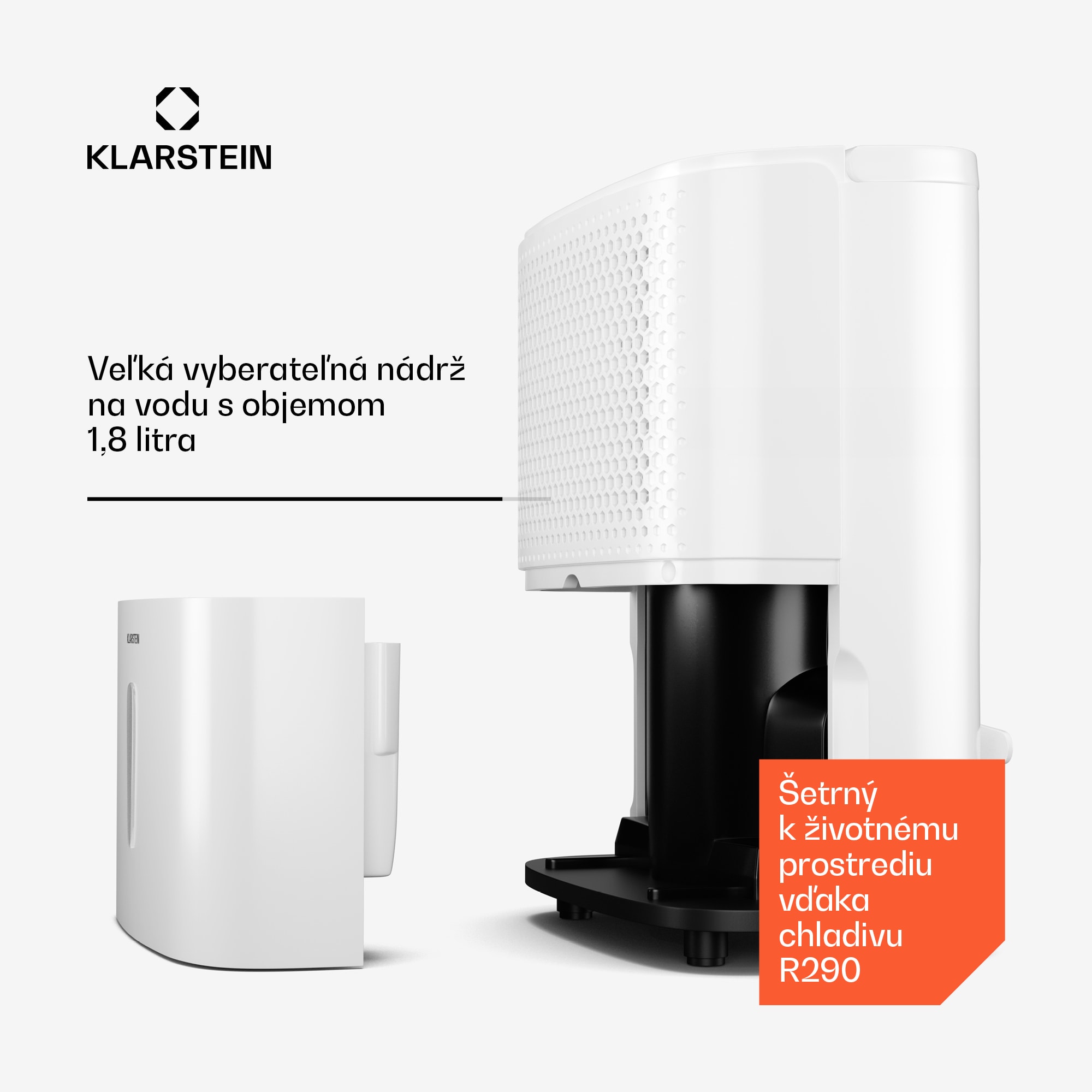 Klarstein DryFy 10L odvlhčovač, 10 l/deň, 20-30m², 80 m³/h, časovač, nádrž na vodu, mobilný – Obrázok 4