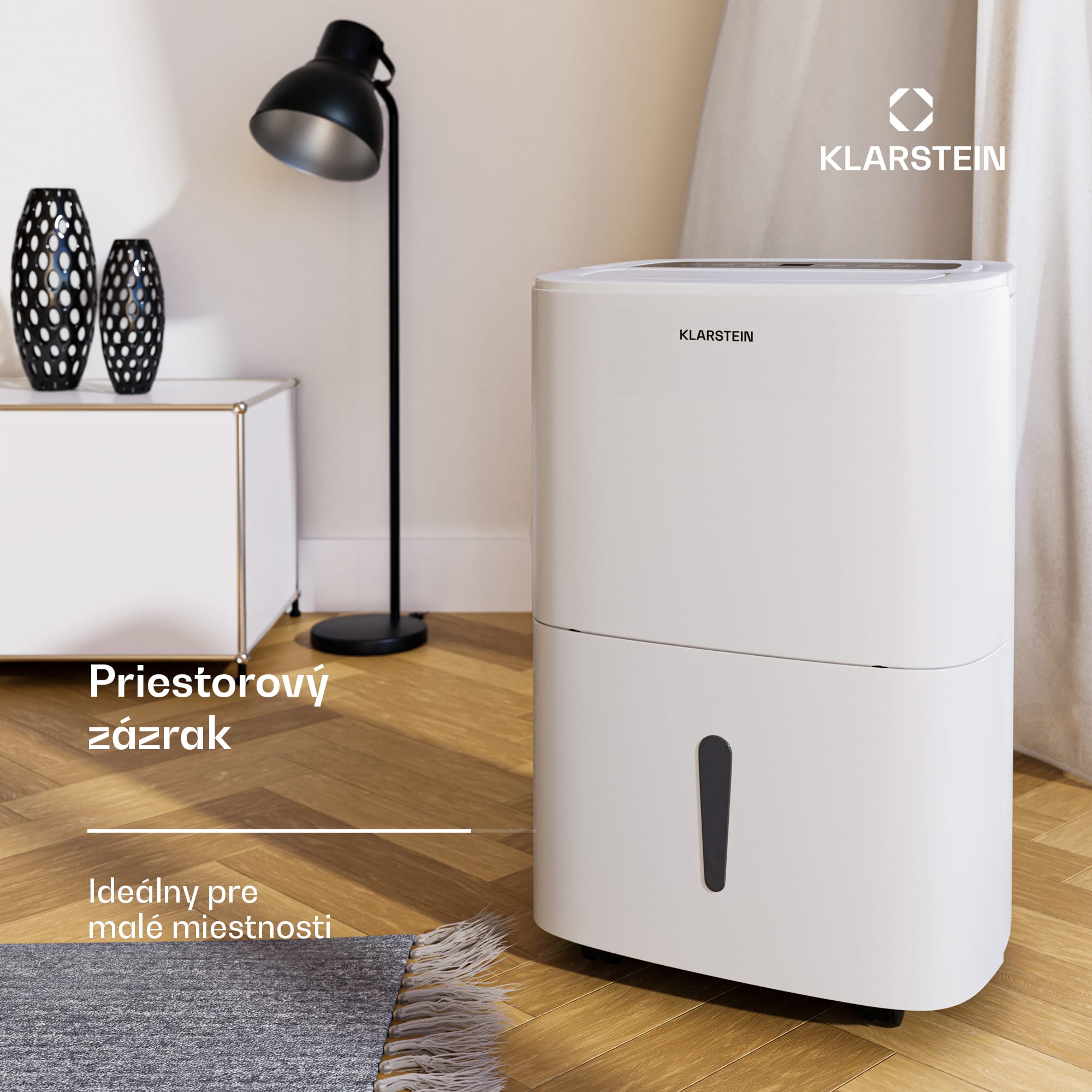 Klarstein DryFy 20L odvlhčovač, 20 l/deň, 50m², 230 m³/h, časovač, nádrž na vodu, mobilný – Obrázok 2
