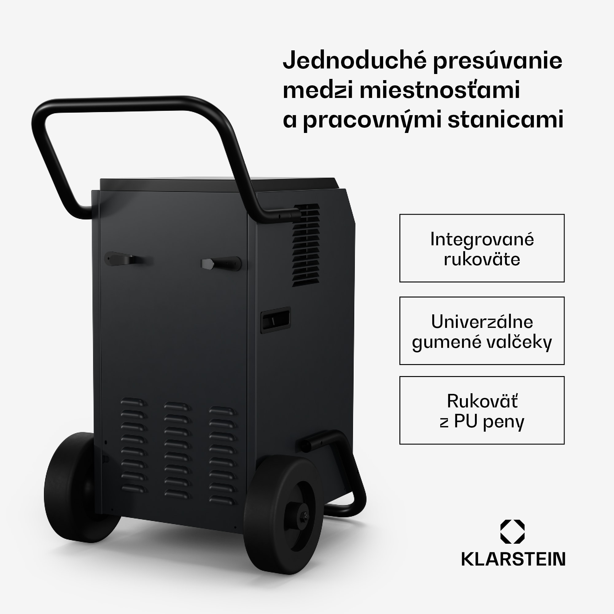 Klarstein DuraDry 50L odvlhčovač vzduchu, 50 l/deň, 70-100 m², nehrdzavejúca oceľ, mobilný, 450 m³/h – Obrázok 2