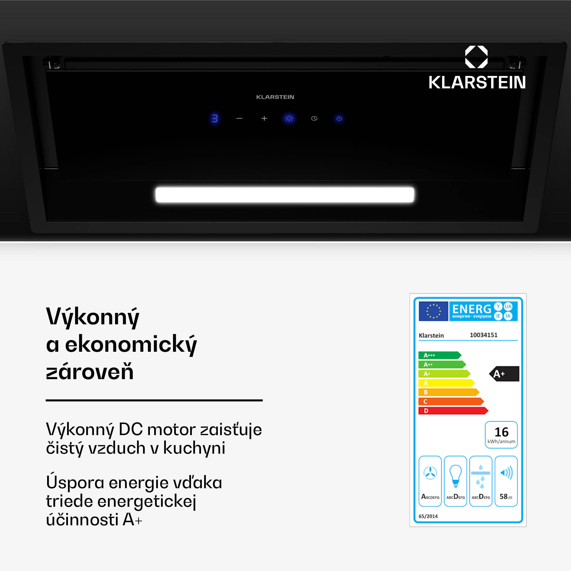 Klarstein Ventimate digestor, dotykové ovládanie, odsávanie/recirkulácia, EEK A+, 3 úrovne, LED, tichý – Obrázok 2