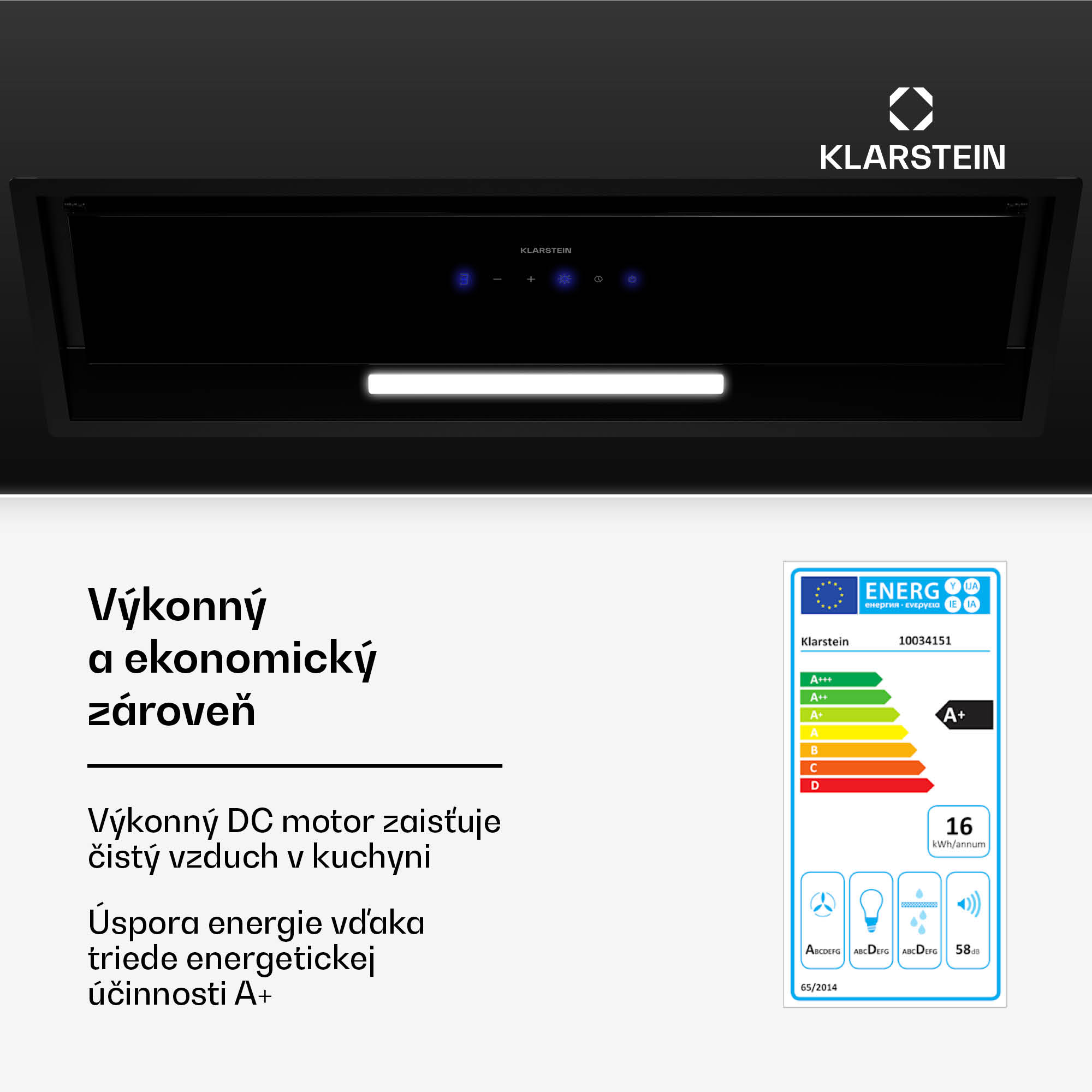 Klarstein Ventimate digestor, dotykové ovládanie, odsávanie/recirkulácia, EEK A+, 3 úrovne, LED, tichý – Obrázok 2