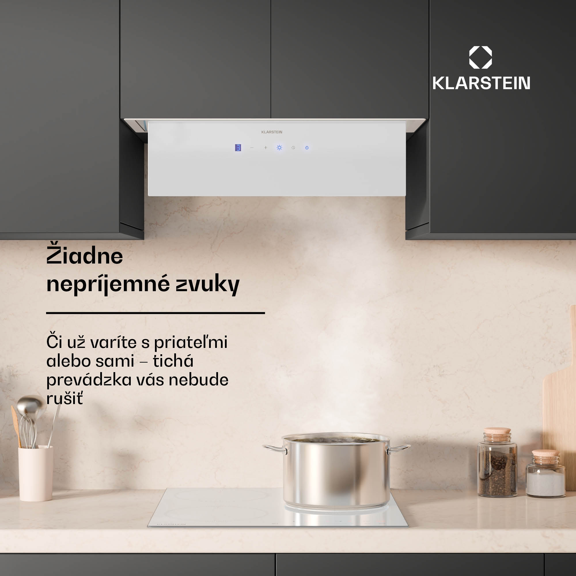 Klarstein Ventimate digestor, dotykové ovládanie, odsávanie/recirkulácia, EEK A+, 3 úrovne, LED, tichý – Obrázok 4