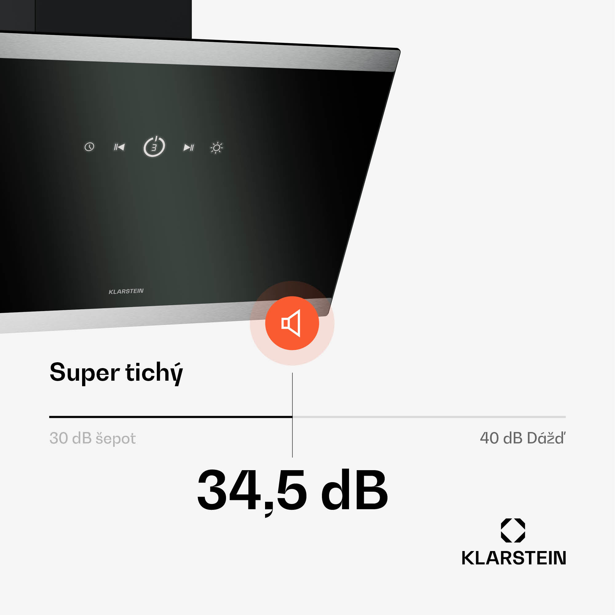 Klarstein FlashLine digestor, A++, 578 m³/h, 3 úrovne, dotykový, tichý, LED, odsávanie/recirkulácia, 100 W – Obrázok 3