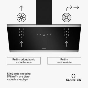 Klarstein FlashLine odsávač pár | A++ | 578 m³/h | 3 stupne | dotykový | tichý | LED | odťah/recirkulácia | 100W