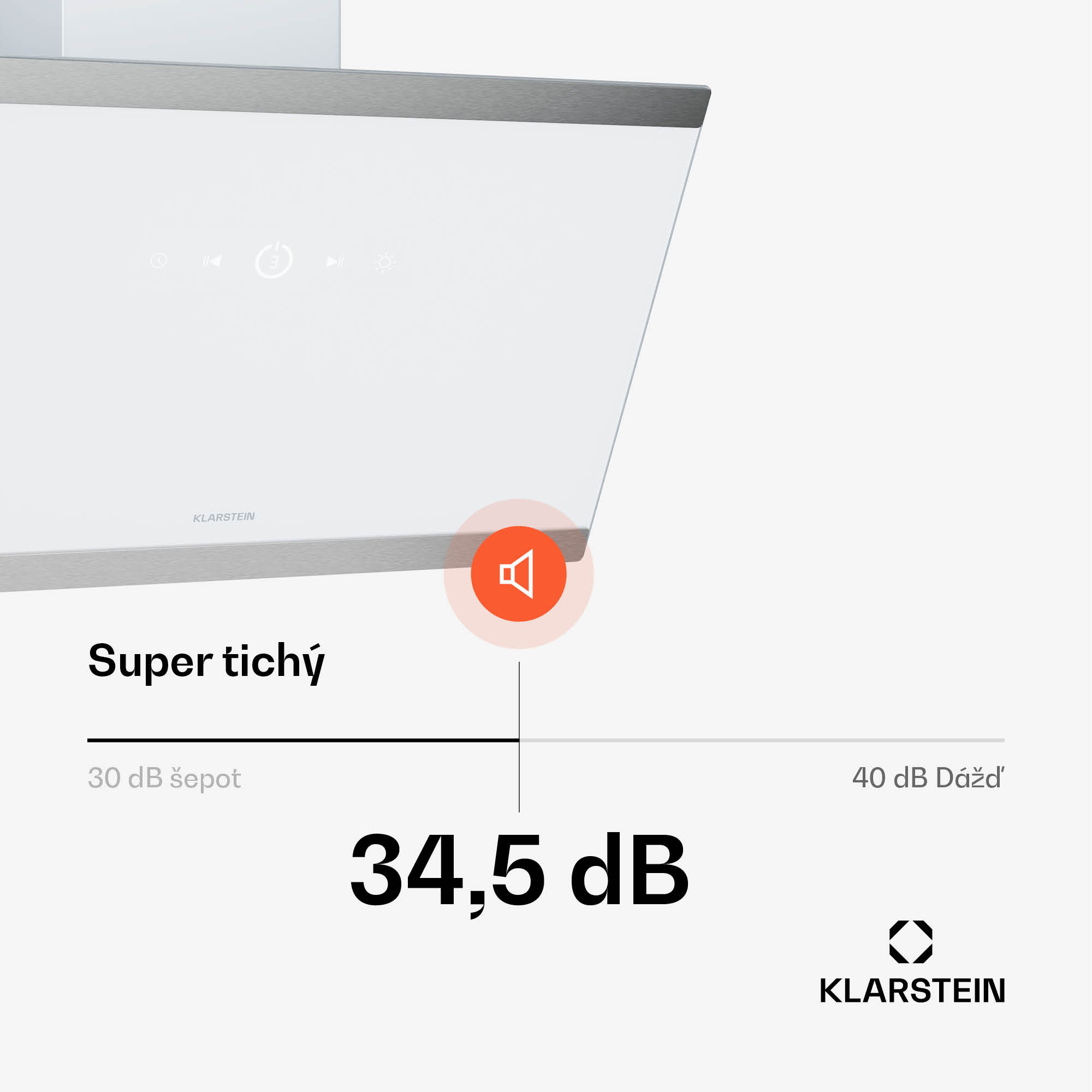 Klarstein FlashLine digestor, A++, 578 m³/h, 3 úrovne, dotykový, tichý, LED, odsávanie/recirkulácia, 100 W – Obrázok 3