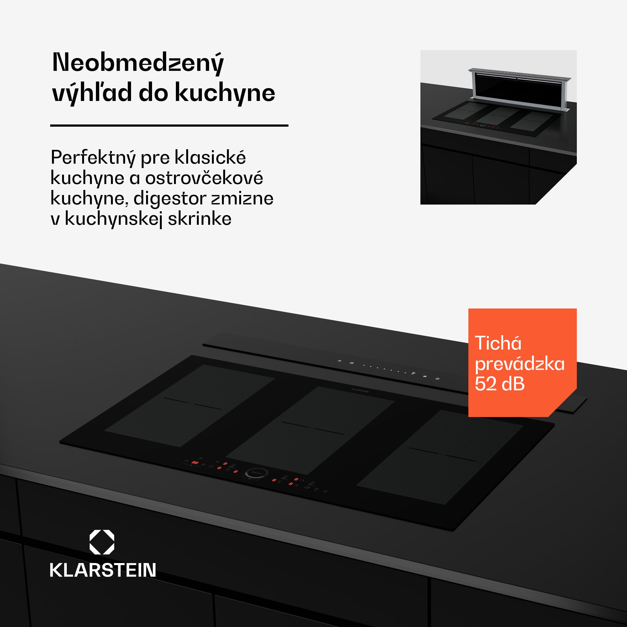 Klarstein Royal Flush Eco digestor, 836 m³/h prietoku vzduchu, šikmý, EEK A, 74 dB, LED – Obrázok 2