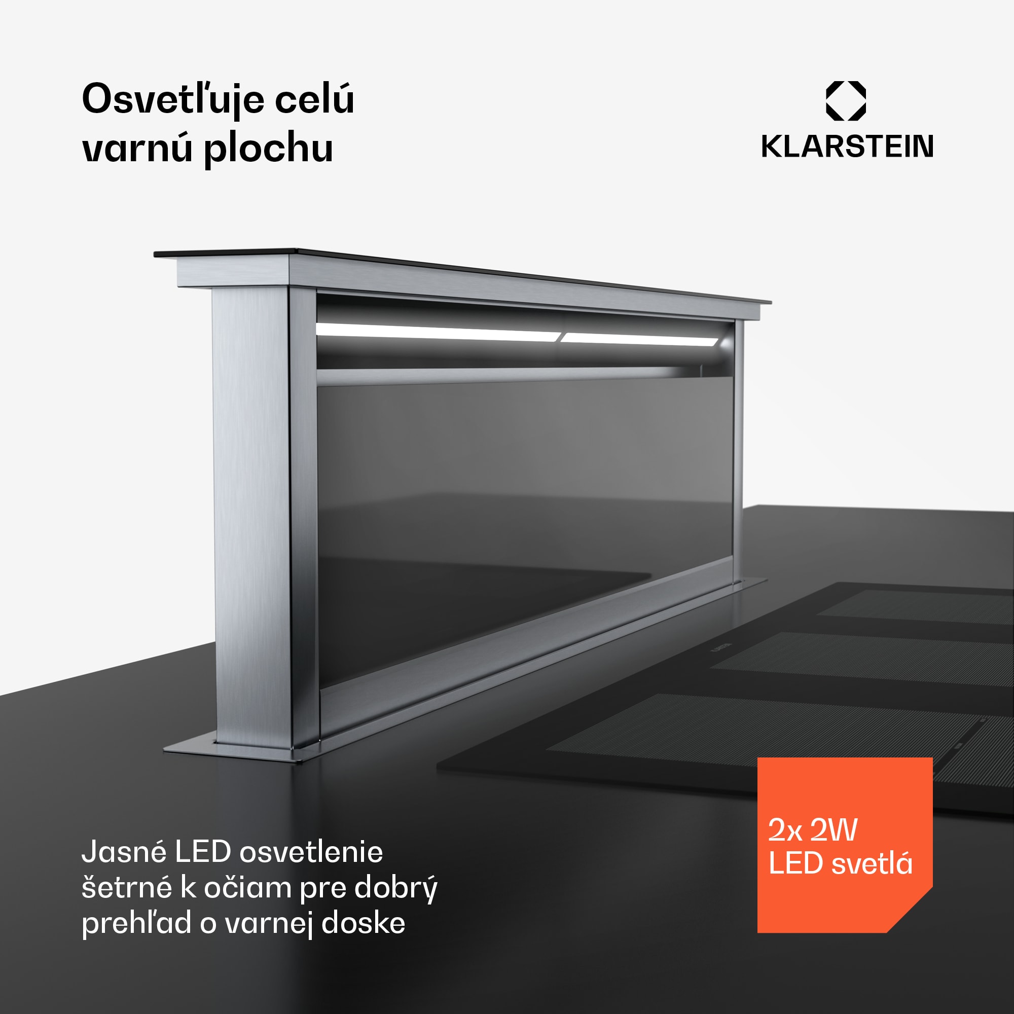 Klarstein Royal Flush Eco digestor, 836 m³/h prietoku vzduchu, šikmý, EEK A, 74 dB, LED – Obrázok 3