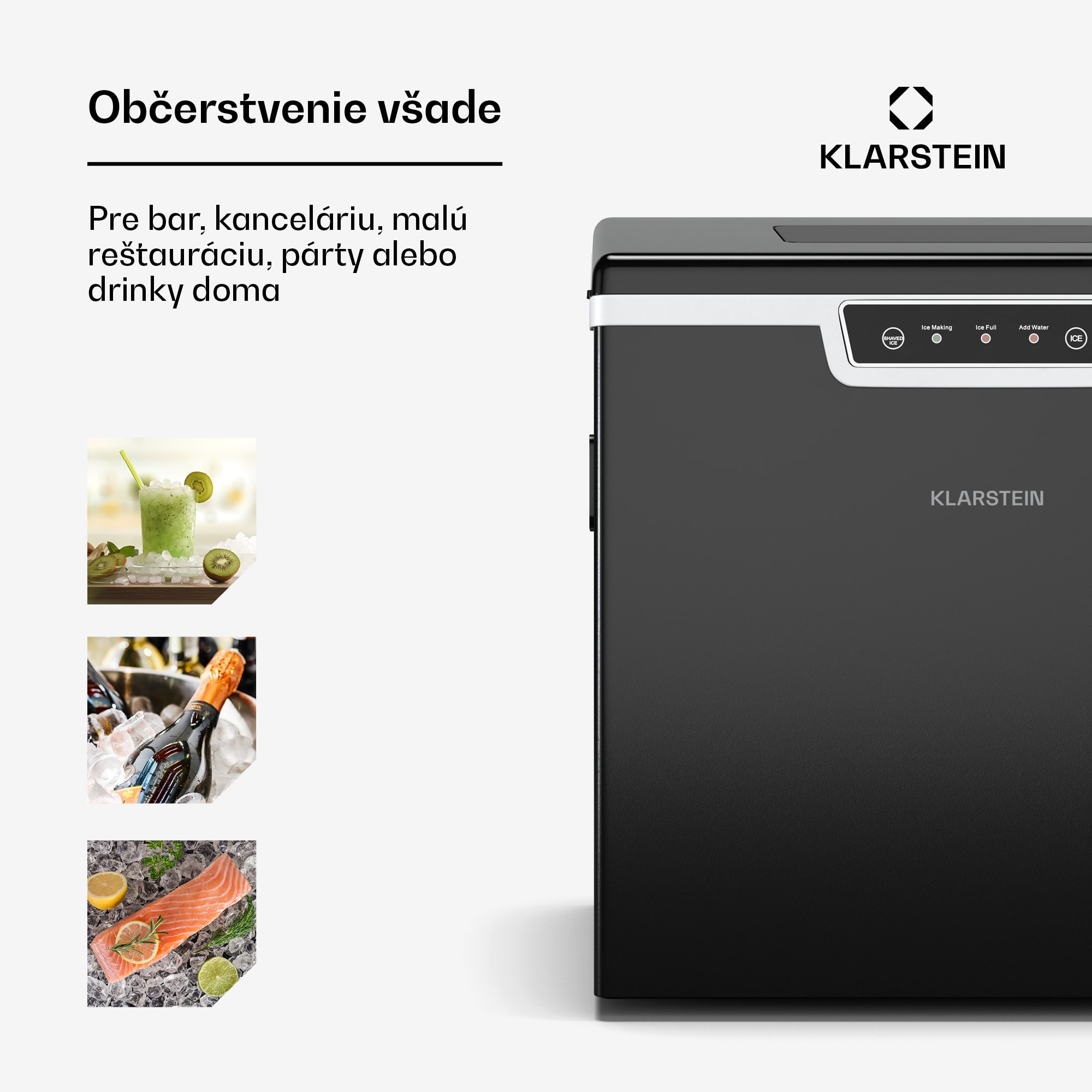 Klarstein Icefestival Bullet priemyselný výrobník kociek ľadu, 400W, 3 litre, 20kg/24h – Obrázok 2