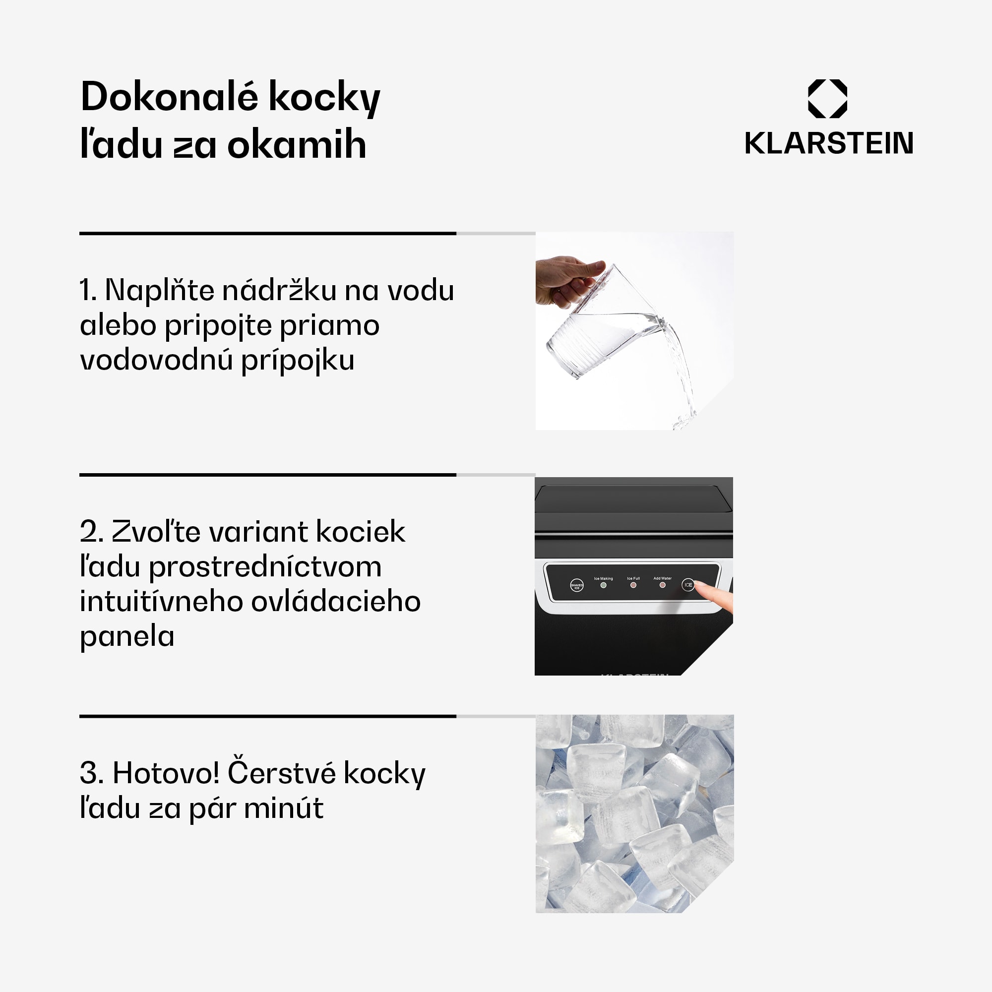 Klarstein Icefestival Cube priemyselný výrobník kociek ľadu, 400W, 1,8 litra, 20 kg/24 h – Obrázok 3