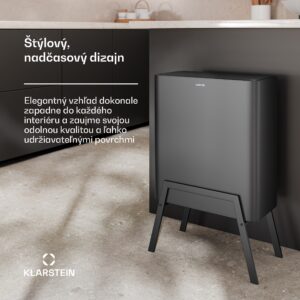 Klarstein Yuma odpadkový kôš | 30 l | vnútorný vedro | filter zápachu | nožičky | tlačidlo na otvorenie