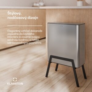 Klarstein Yuma odpadkový kôš | 30 l | vnútorný vedro | filter zápachu | nožičky | tlačidlo na otvorenie