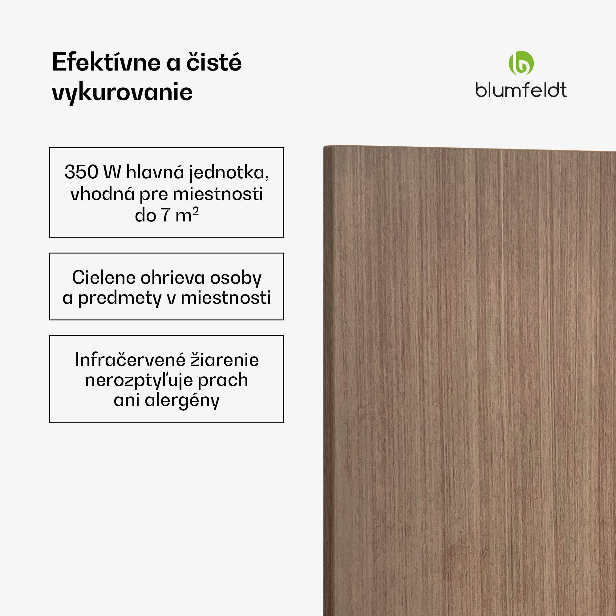 Blumfeldt Heat Square, Infračervené vykurovanie, WiFi ovládanie, 350 W, IP44 – Obrázok 2