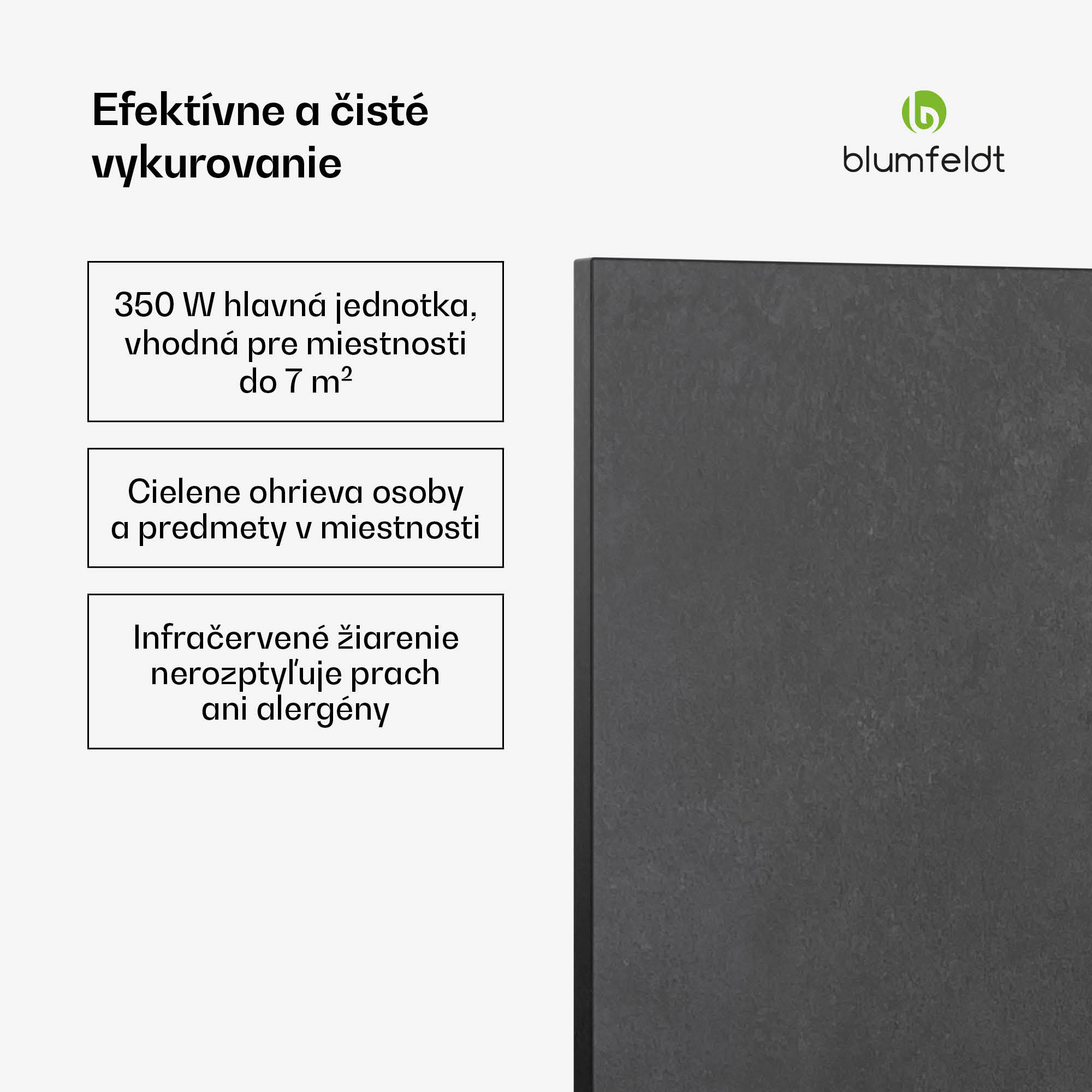 Blumfeldt Heat Square, Infračervené vykurovanie, WiFi ovládanie, 350 W, IP44 – Obrázok 2