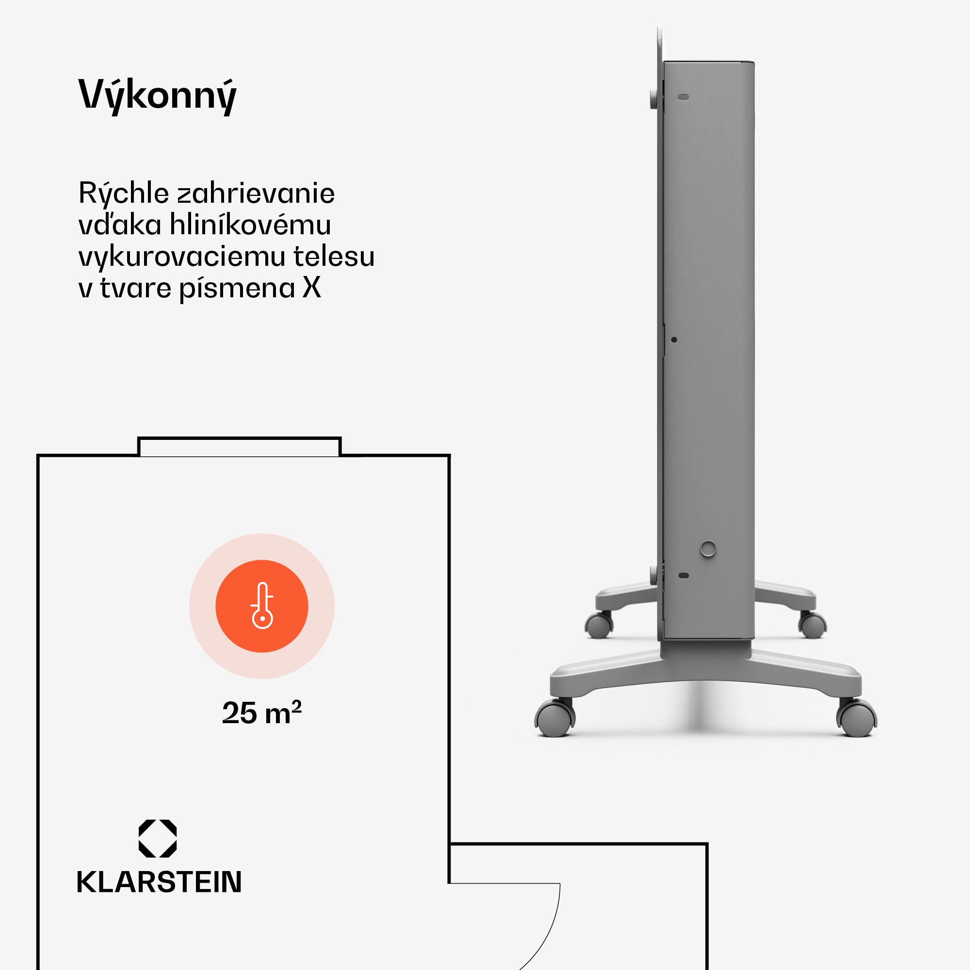 Klarstein Bansin Crystal Smart Konvektor 2500, 2500 W, Aplikácia, 5- 50 °C, LED displej, Dotykový displej – Obrázok 2