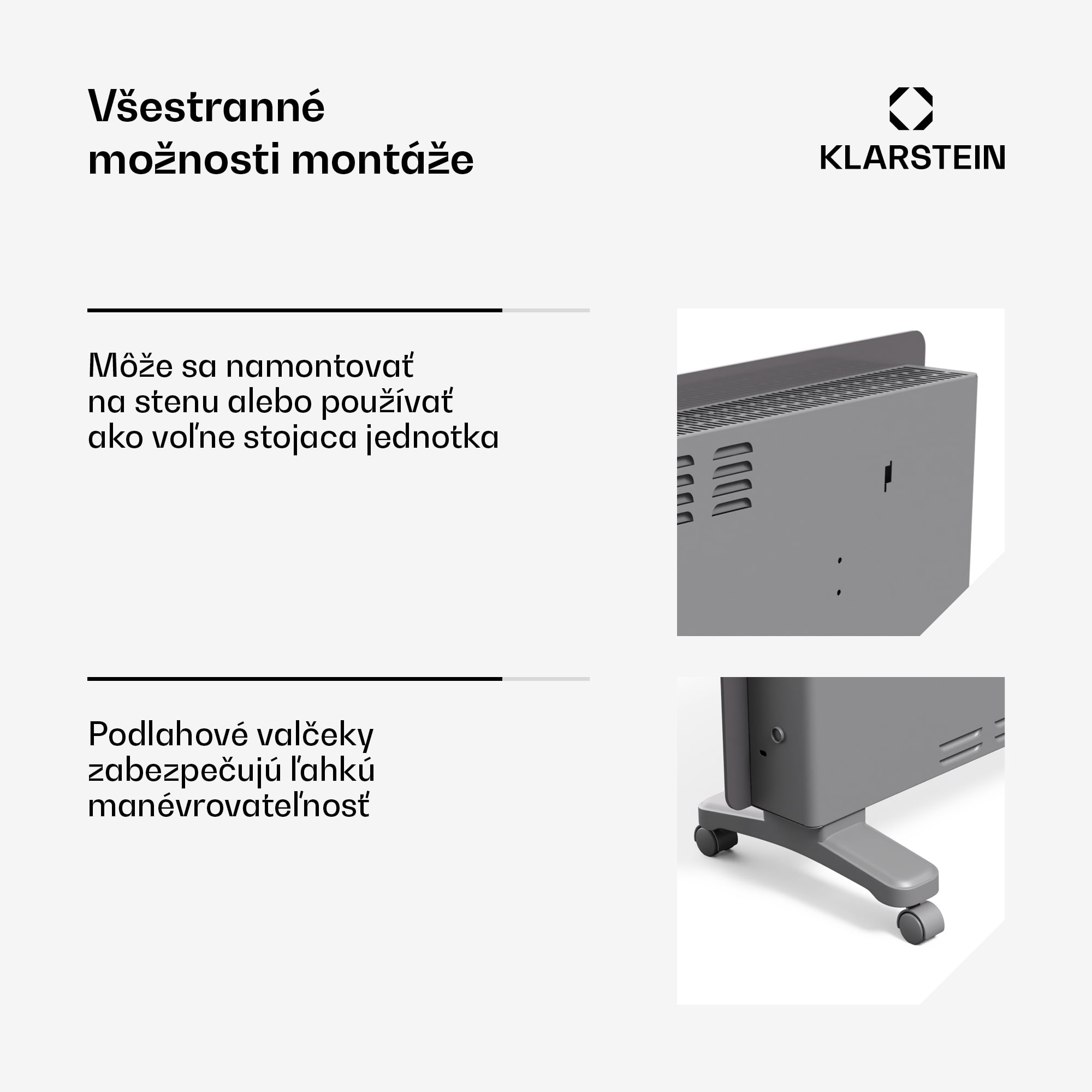 Klarstein Bansin Crystal Smart Konvektor 2500, 2500 W, Aplikácia, 5- 50 °C, LED displej, Dotykový displej – Obrázok 3