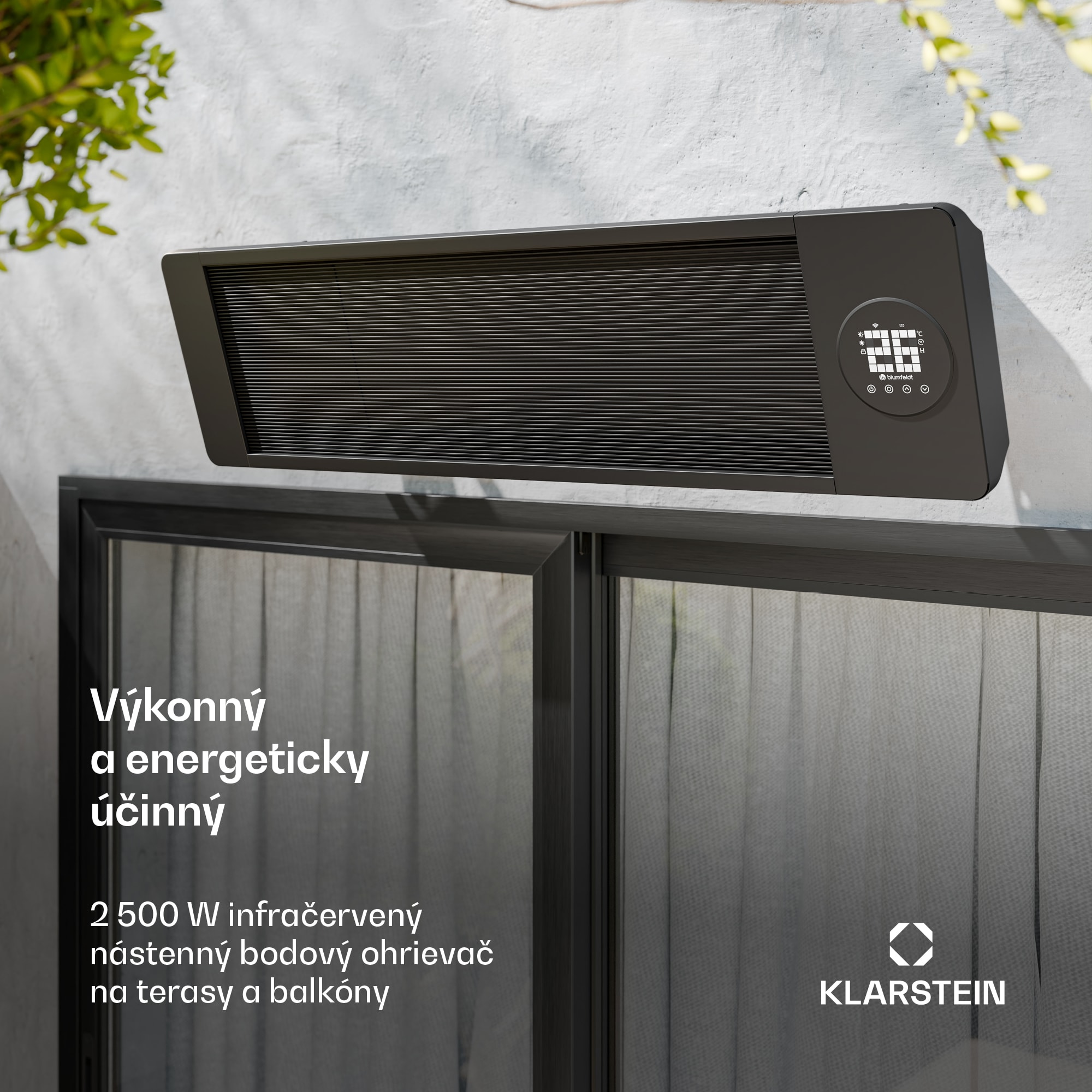 Blumfeldt Cosmic Beam infračervený nástenný ohrievač, pre exteriér, 5 až 50 stupňov, IP44, do 20 m²