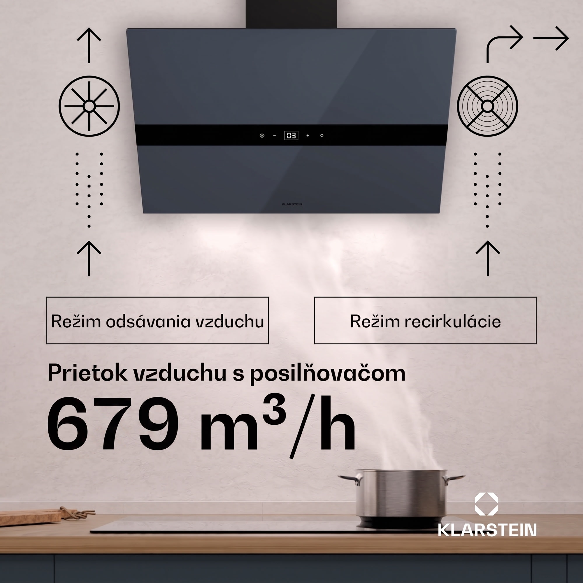 Klarstein WiFusion digestor, WiFi, LED, 680 m³/h, A++