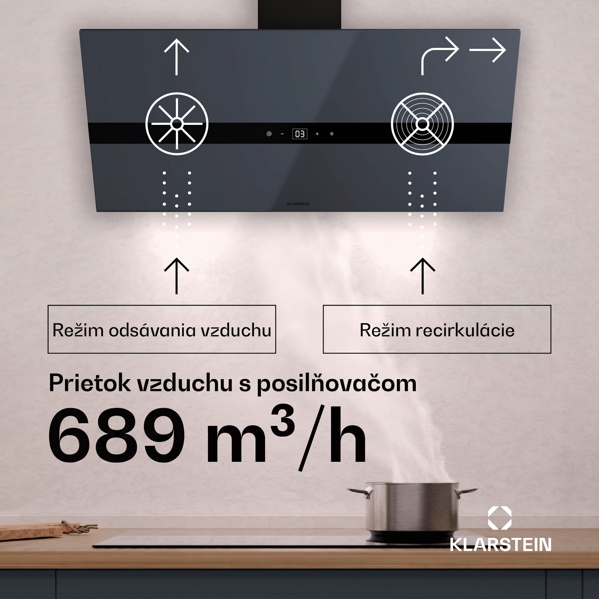 Klarstein WiFusion digestor, WiFi, LED, 690 m³/h, A++