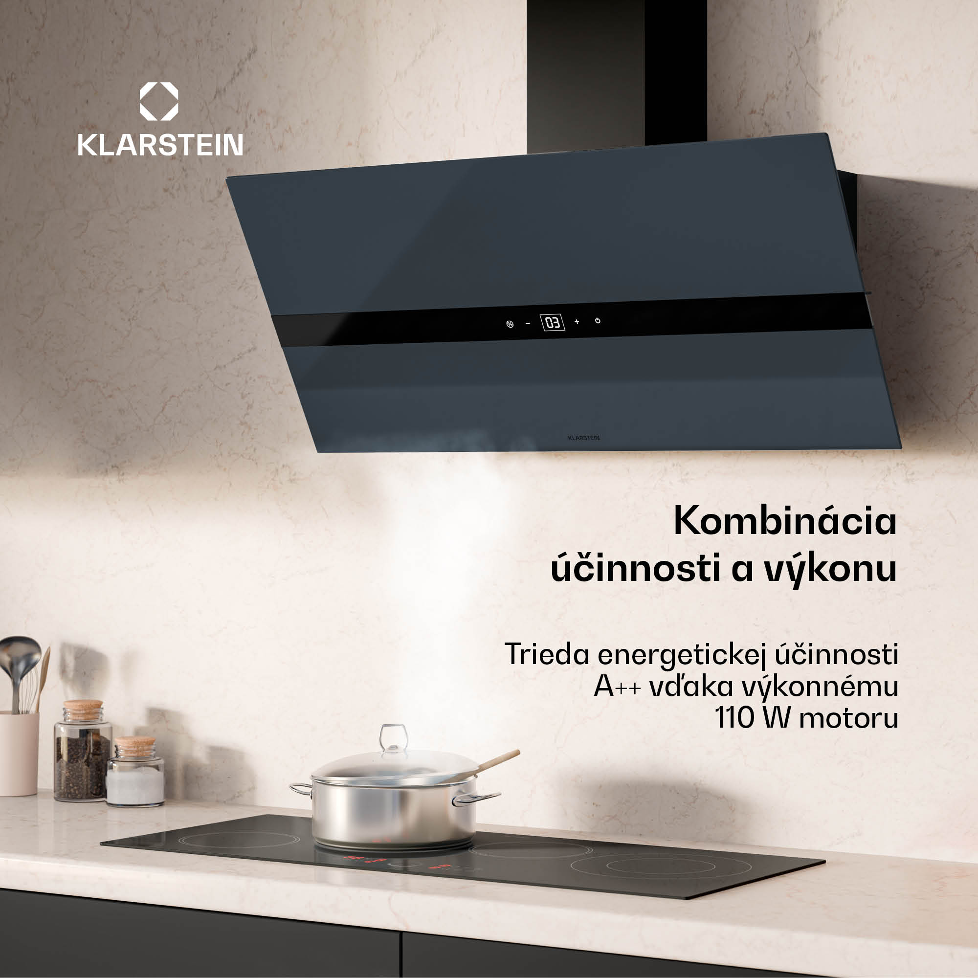 Klarstein WiFusion digestor, WiFi, LED, 690 m³/h, A++ – Obrázok 2