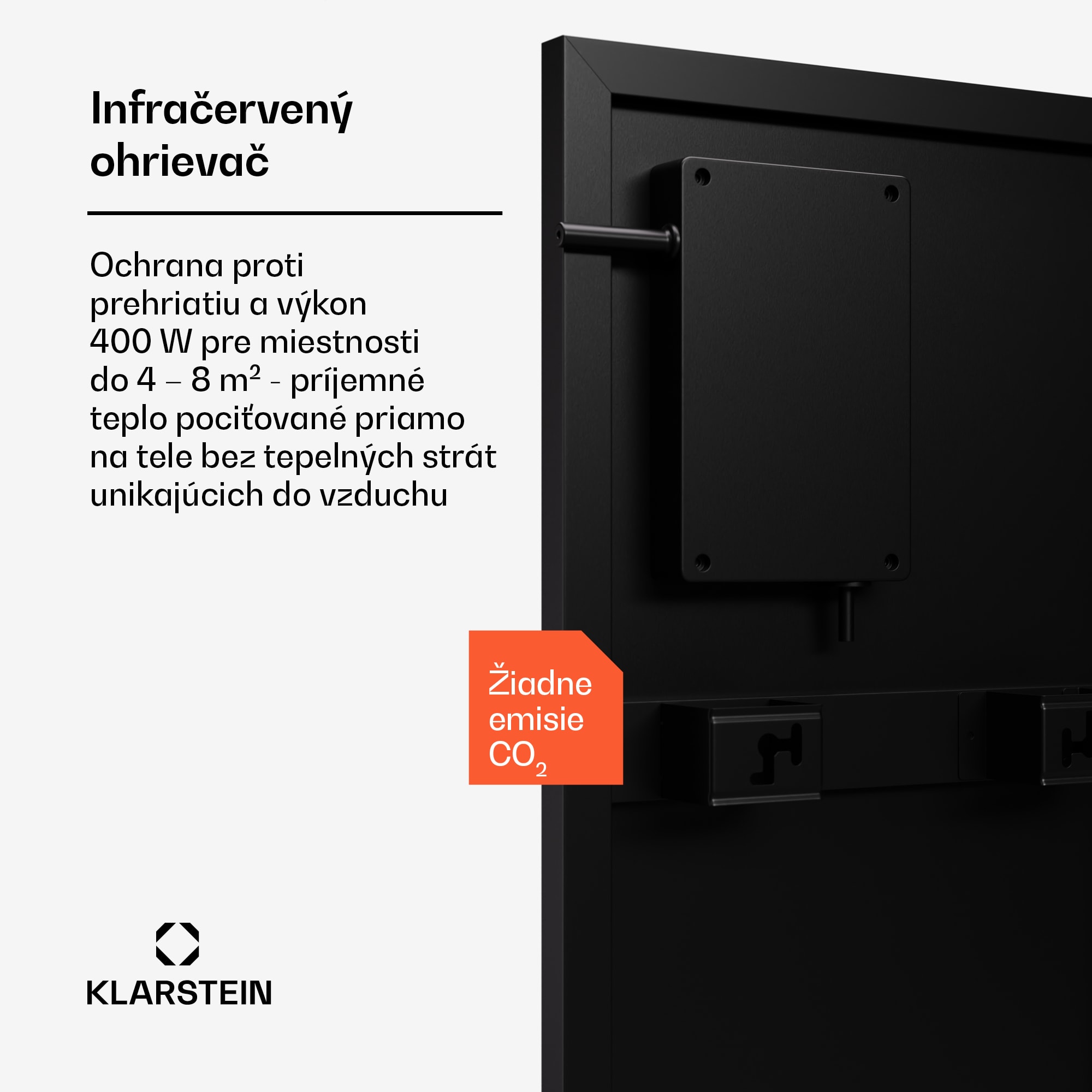 Klarstein Wonderwall Smart Bornholm Infračervený ohrievač | 400 W | Inteligentné ovládanie | montáž na stenu | LED-Displej – Obrázok 2