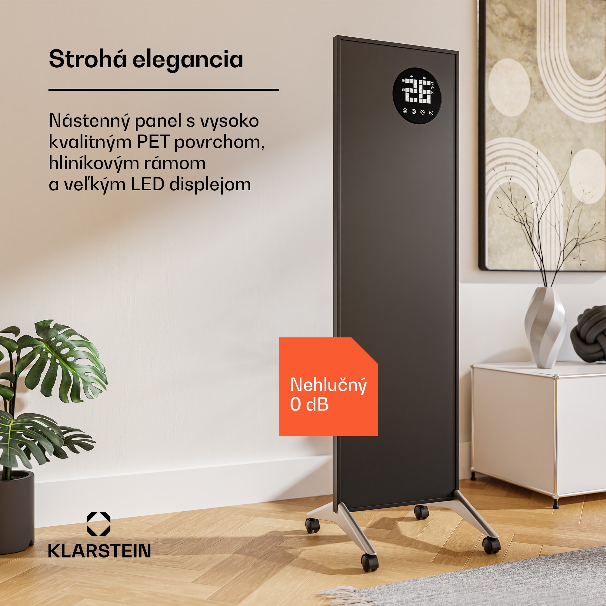Klarstein Wonderwall Smart Bornholm Infračervený ohrievač | 400 W | Inteligentné ovládanie | montáž na stenu | LED-Displej – Obrázok 3