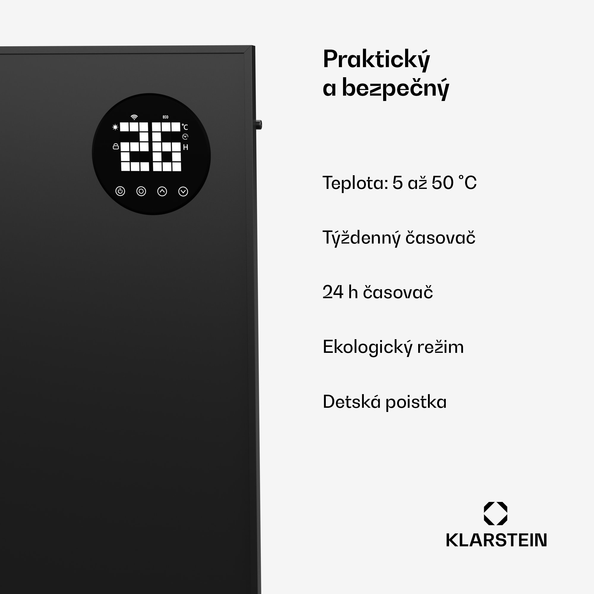 Klarstein Wonderwall Smart Bornholm Infračervený ohrievač | 400 W | Inteligentné ovládanie | montáž na stenu | LED-Displej – Obrázok 4