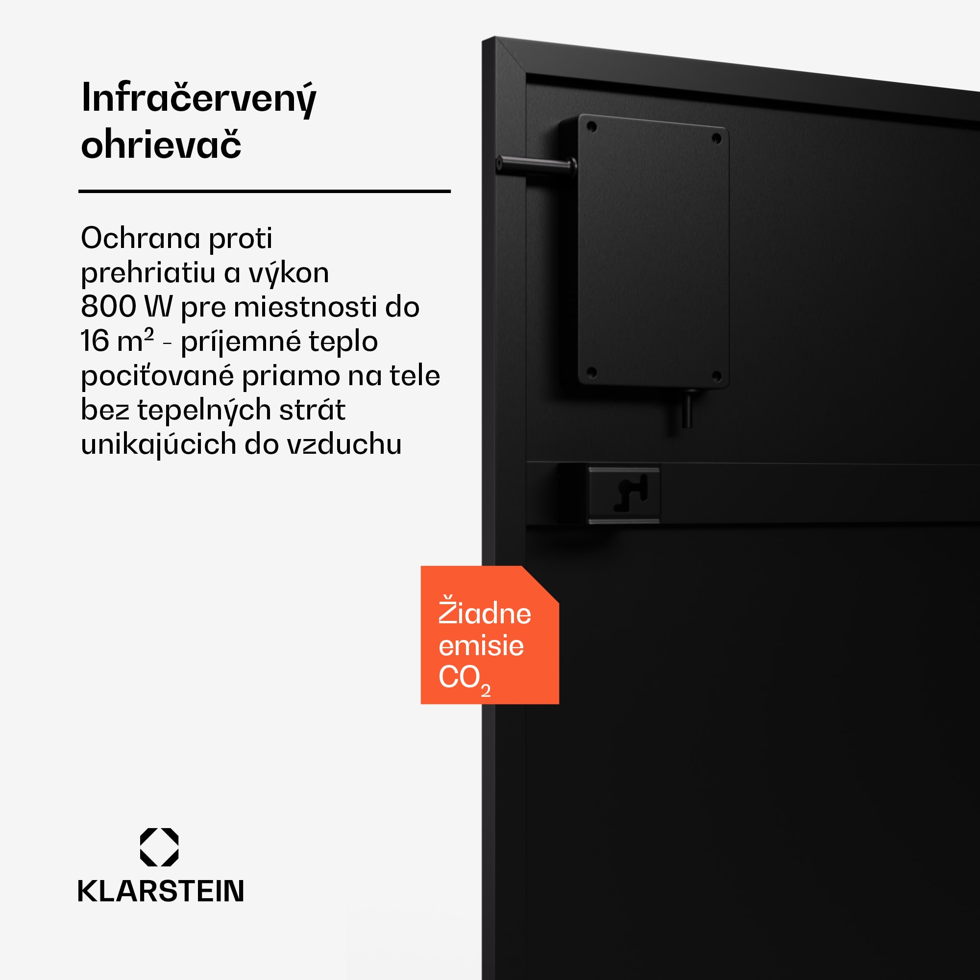Klarstein Wonderwall Smart Bornholm Infračervený ohrievač | 800 W | Inteligentné ovládanie | montáž na stenu | LED-Displej – Obrázok 2