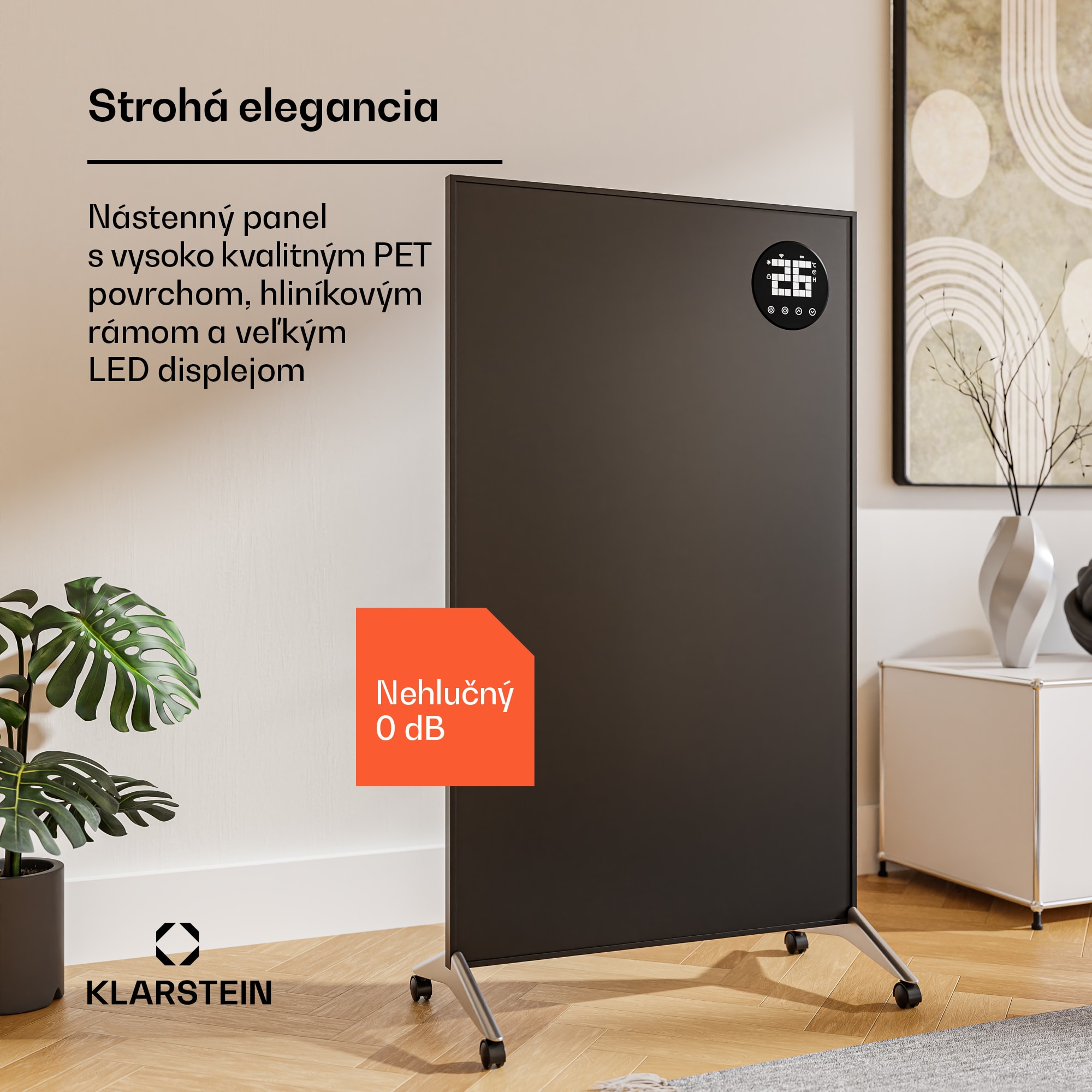 Klarstein Wonderwall Smart Bornholm Infračervený ohrievač | 800 W | Inteligentné ovládanie | montáž na stenu | LED-Displej – Obrázok 3
