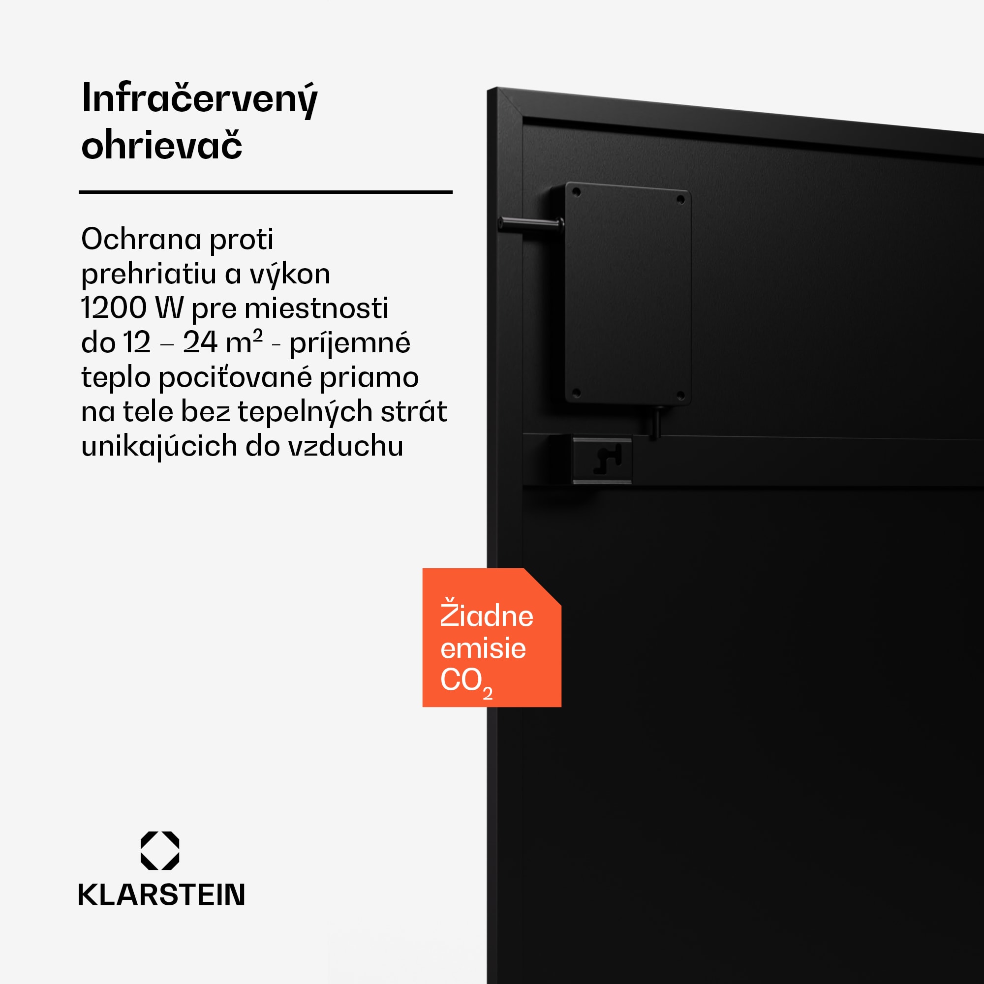 Klarstein Wonderwall Smart Bornholm Infračervený ohrievač | 1200 W | Inteligentné ovládanie | montáž na stenu | LED-Displej – Obrázok 2