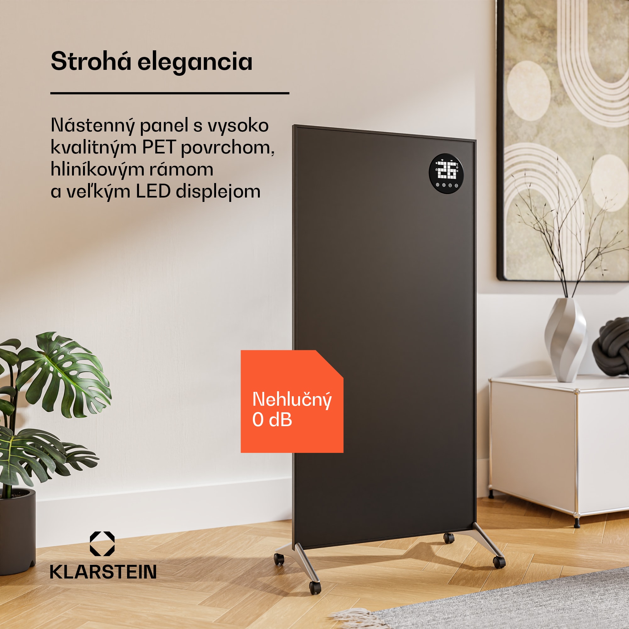 Klarstein Wonderwall Smart Bornholm Infračervený ohrievač | 1200 W | Inteligentné ovládanie | montáž na stenu | LED-Displej – Obrázok 3
