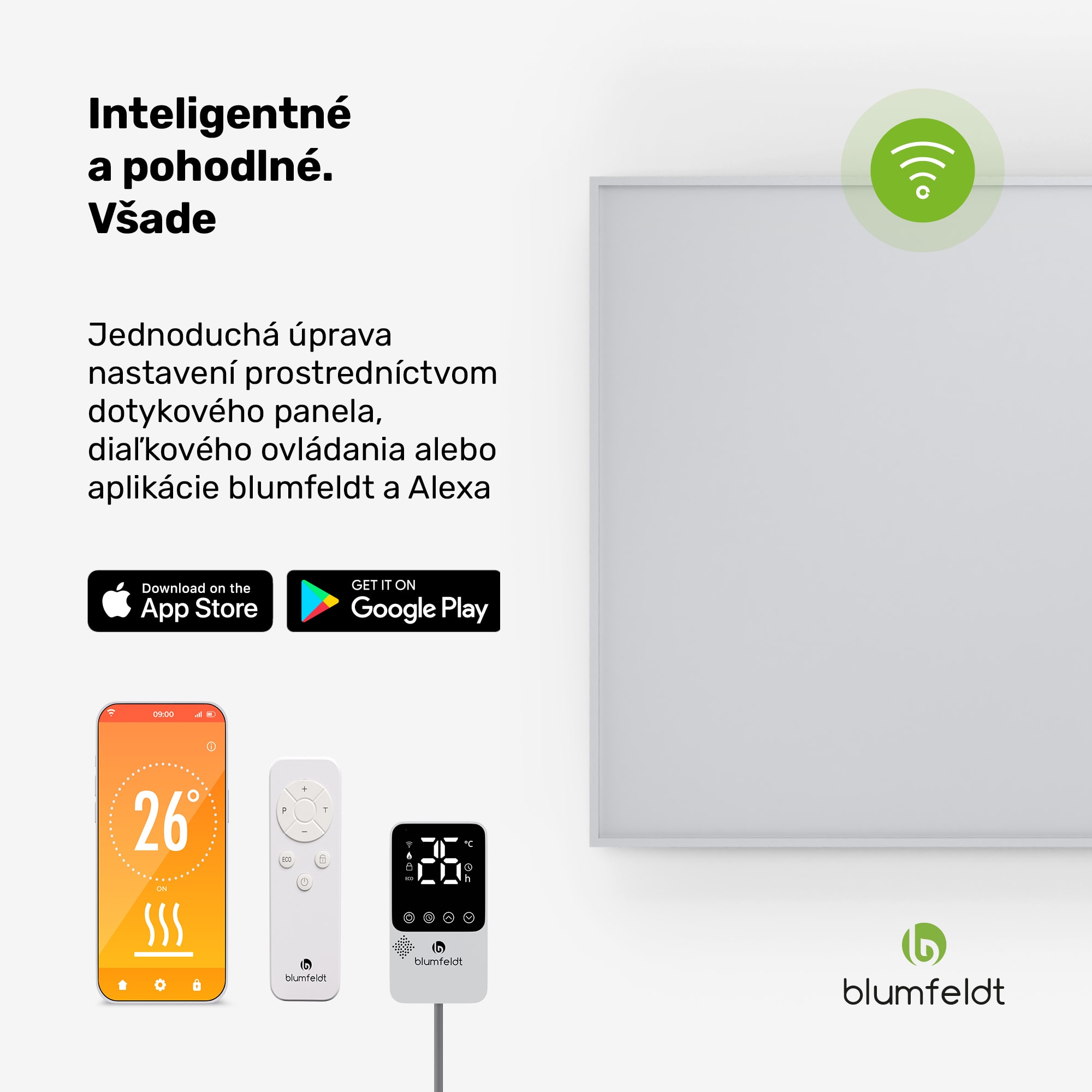 Blumfeldt RadiantSmart IR Heater, Infračervený ohrievač, Externý termostat, 600 W, Energeticky účinný